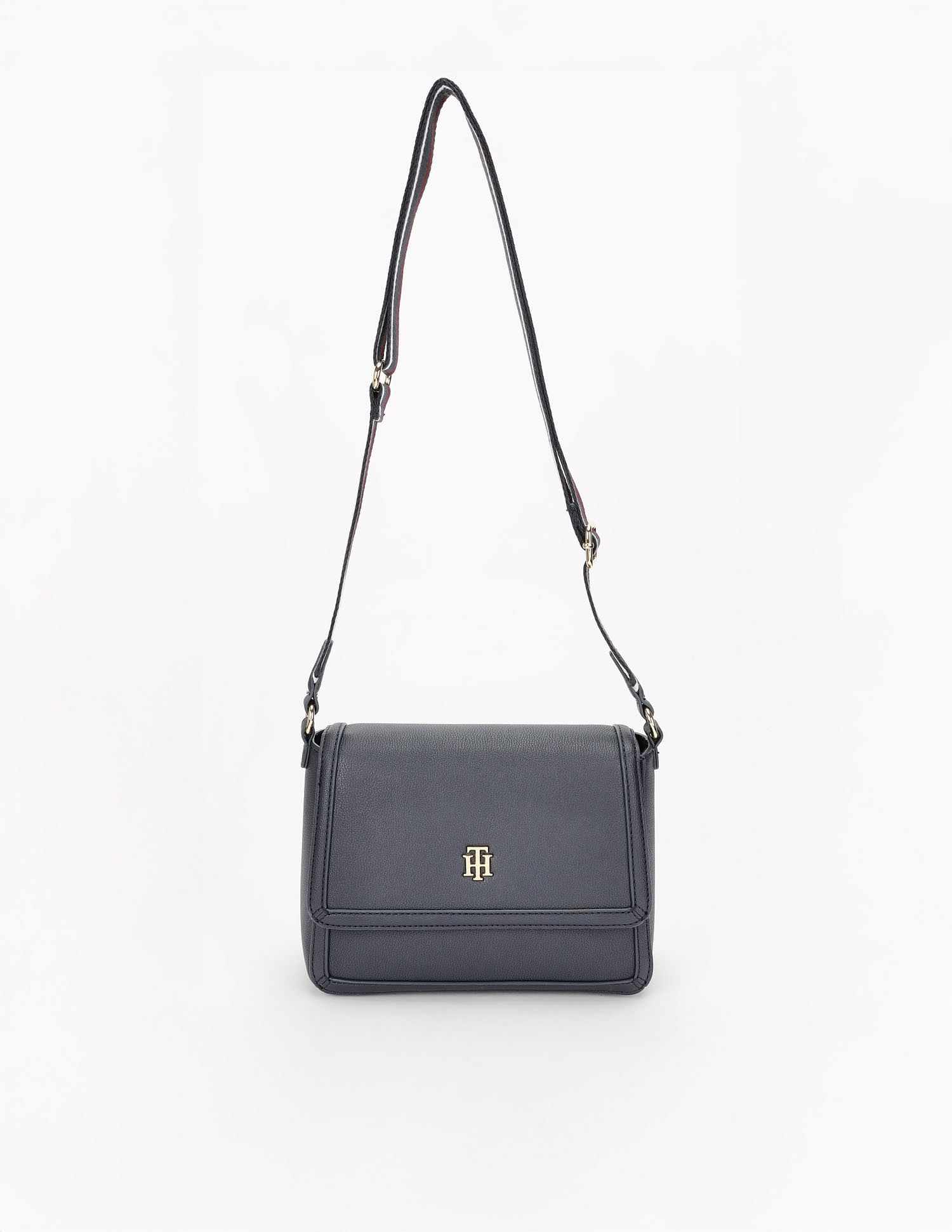 Tommy Hilfiger Solid Blue Pu Sling Bag