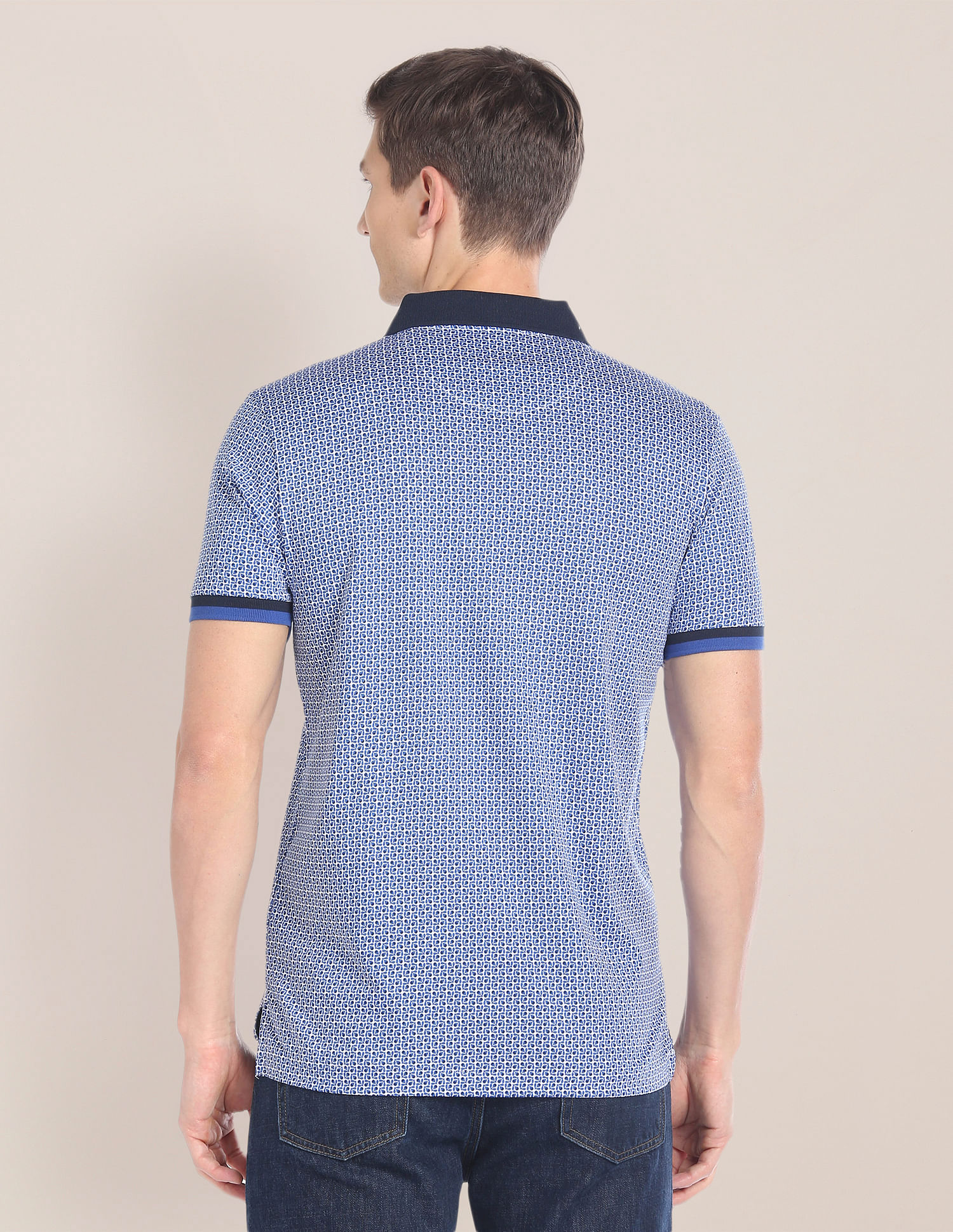 U.S. Polo Assn. Geometric Print Cotton Polo Shirt