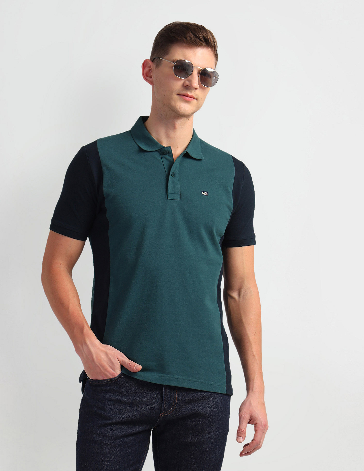 Arrow Sports Logo Colour Block Polo Shirt