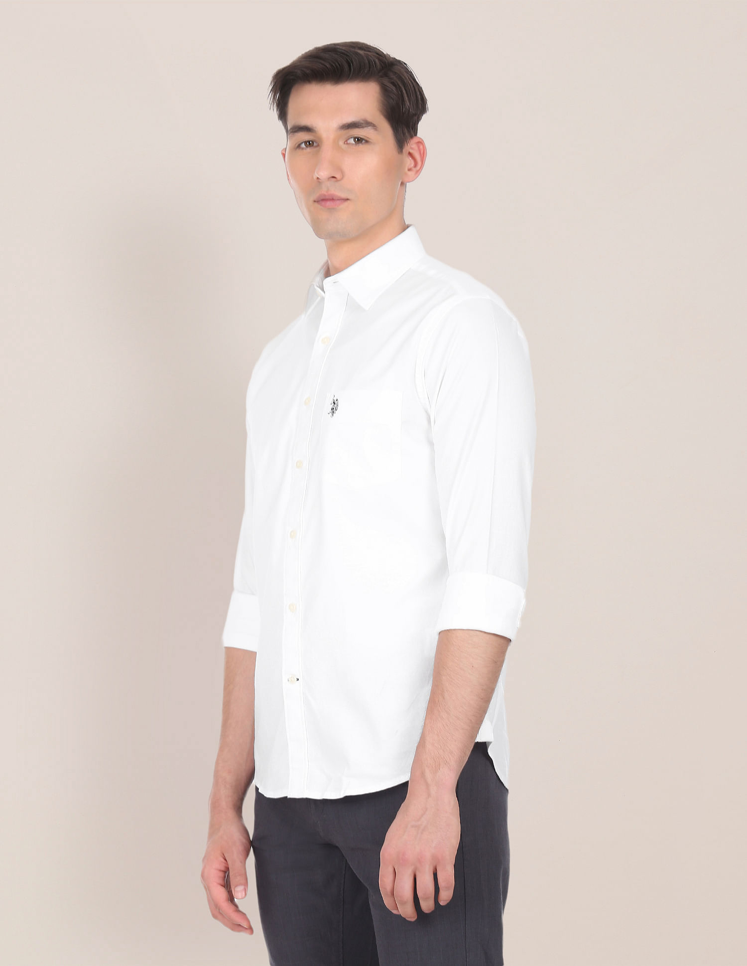 Buy U.S. Polo Assn. Spread Collar Cotton Stretch Shirt 