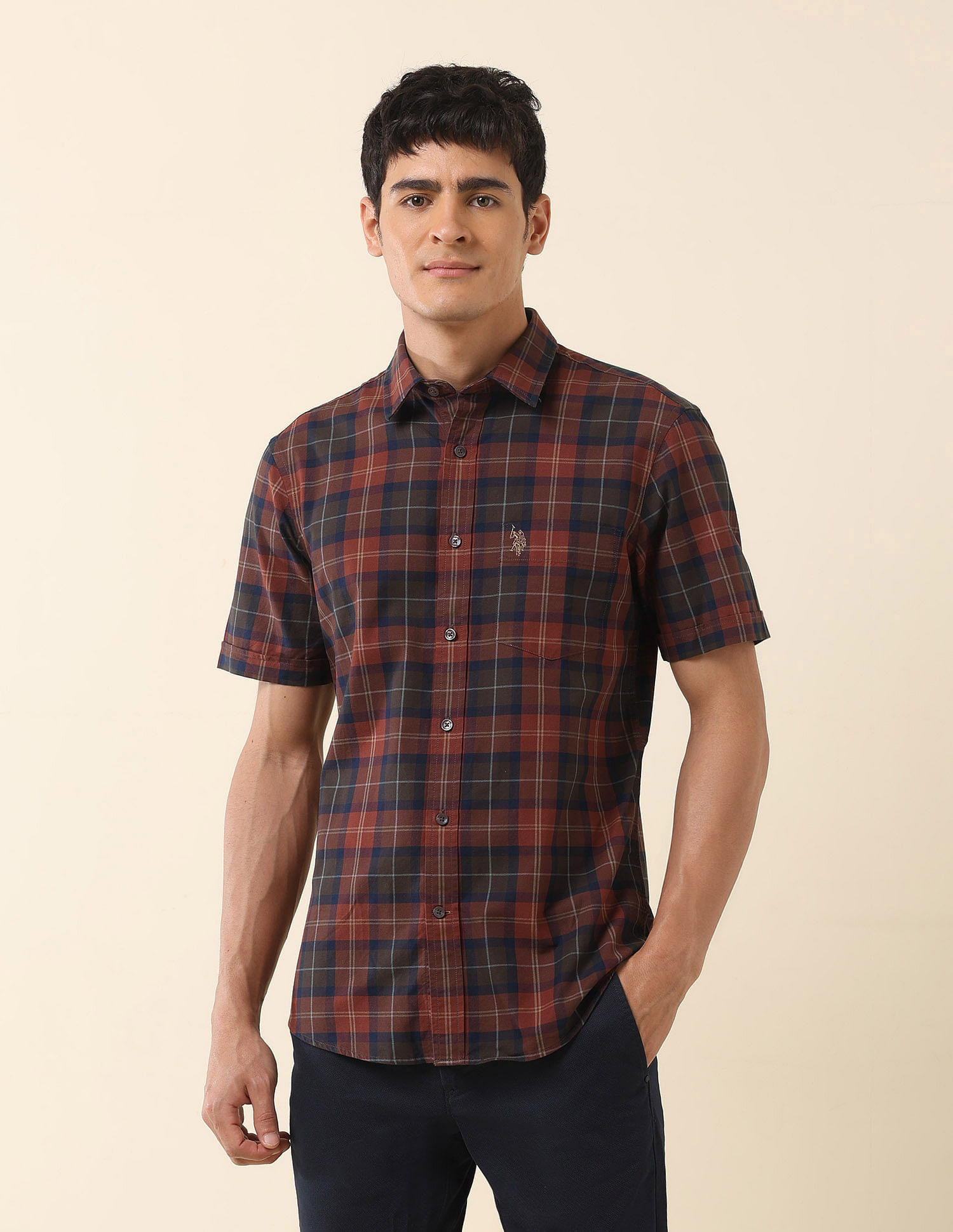U.S. Polo Assn. Tailored Fit Tartan Checked Shirt