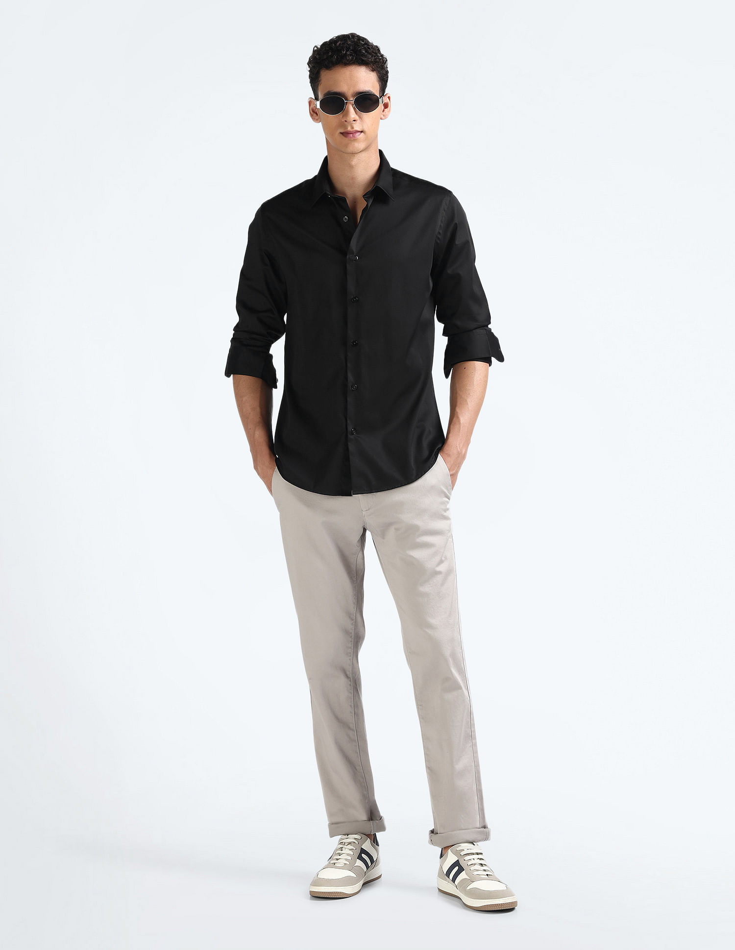 Flying Machine Sateen Cotton Slim Fit Shirt