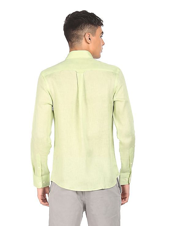 U.S. Polo Assn. Spread Collar Linen Casual Shirt