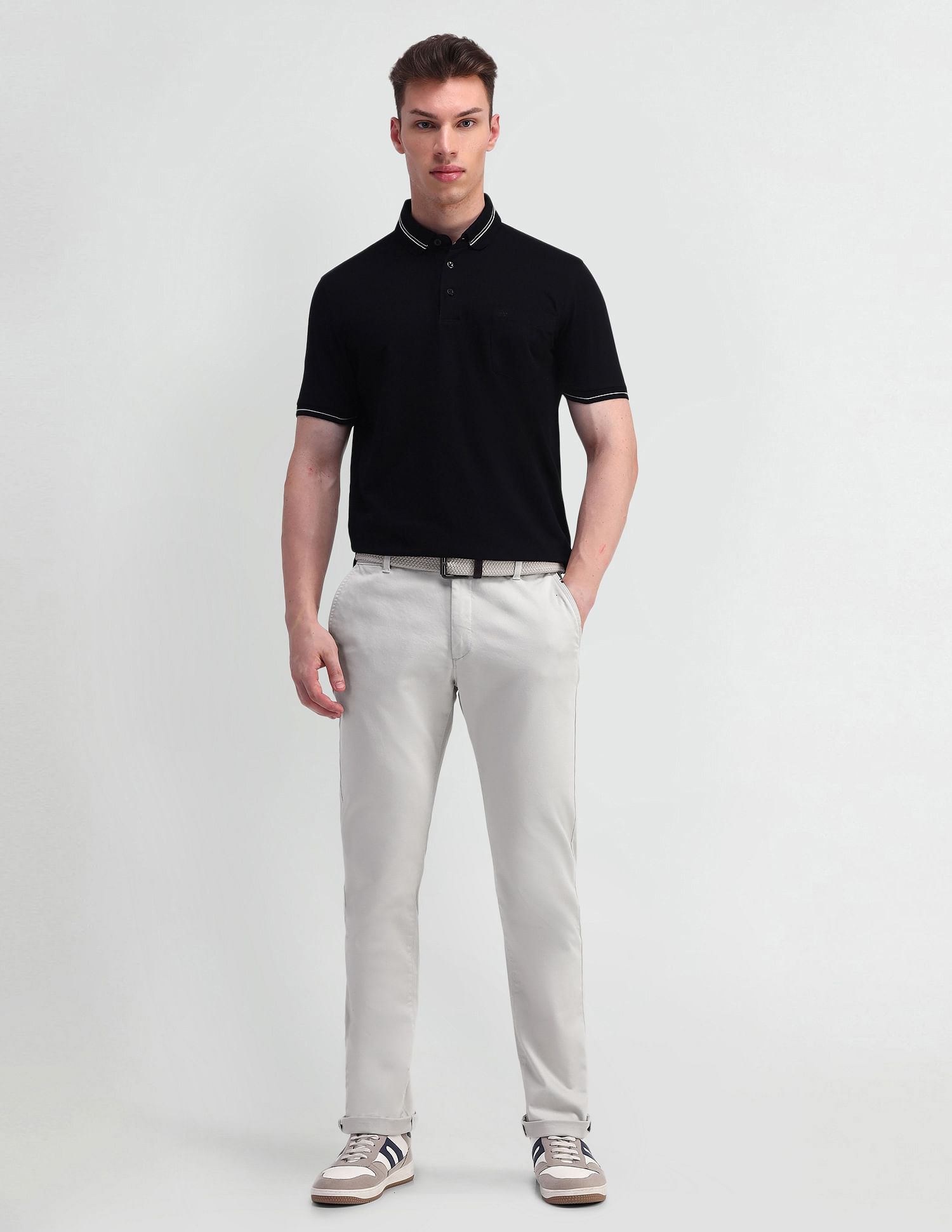 Arrow Sports Slim Fit Twill Trousers