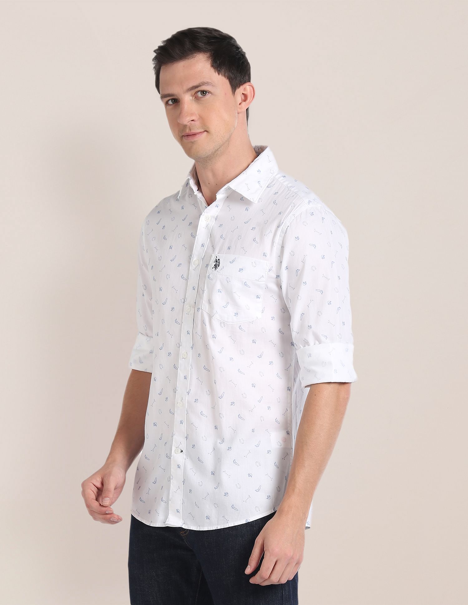 U.S. Polo Assn. Premium Cotton Printed Casual Shirt