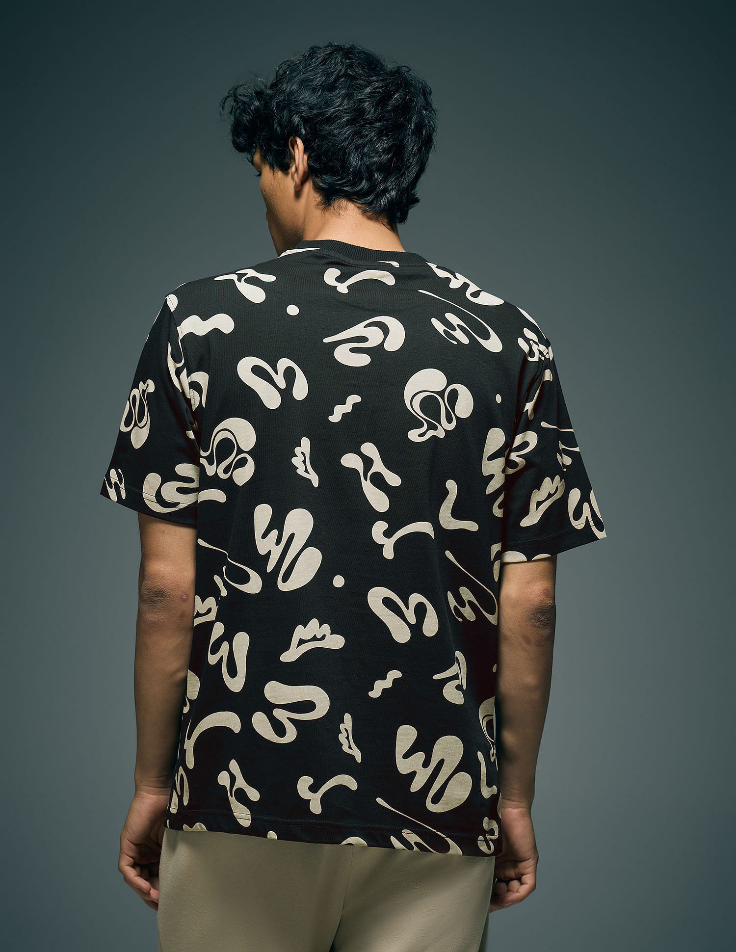 Flying Machine Abstract Printed Relaxed Fit T-Shirt