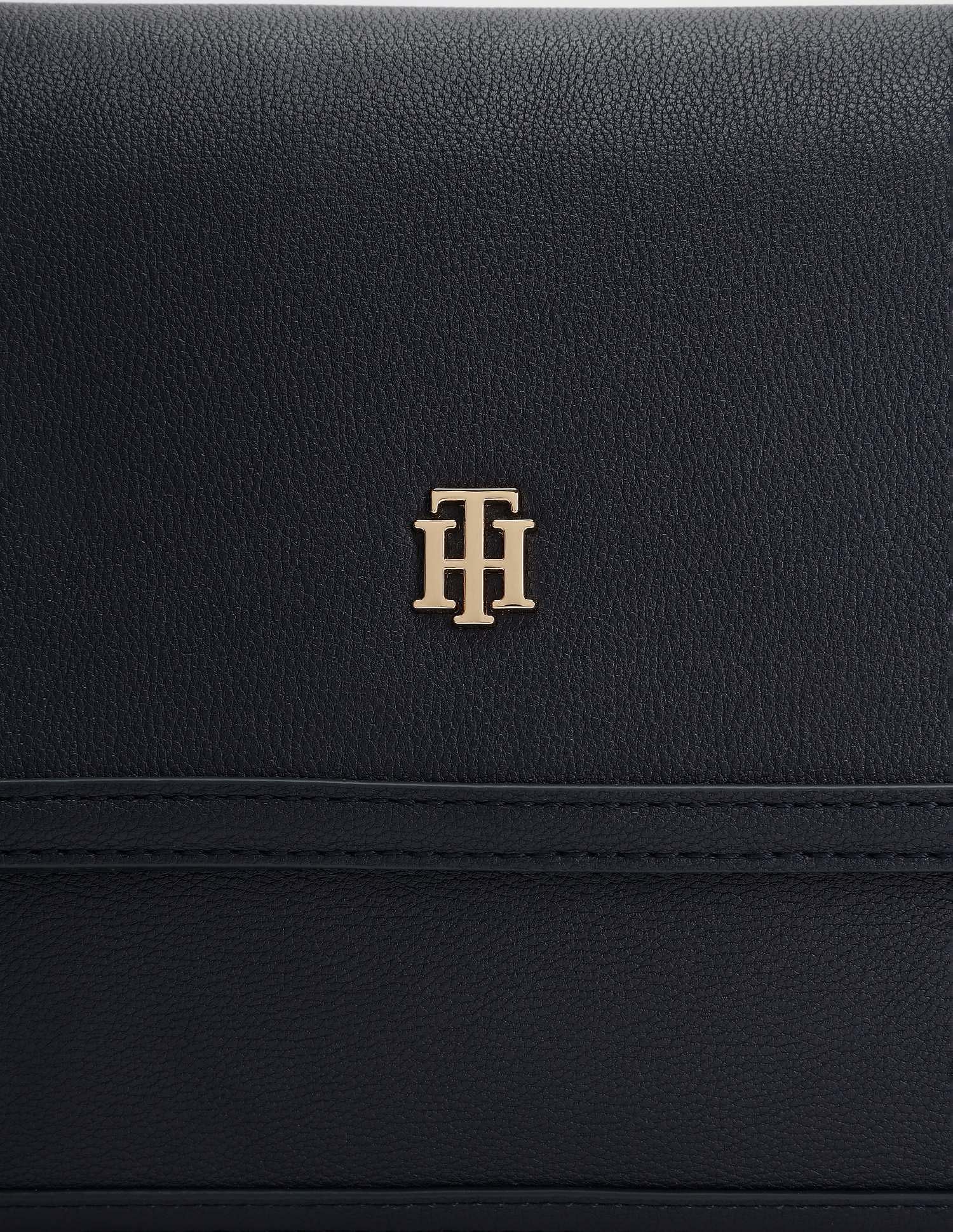 Tommy Hilfiger Solid Blue Pu Hand Bag