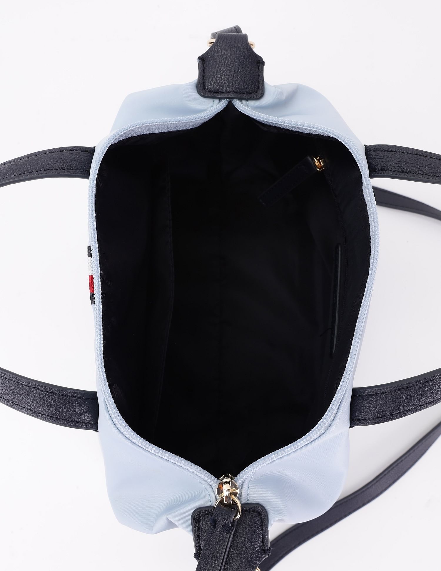 Tommy Hilfiger Solid Blue Nylon Handbag