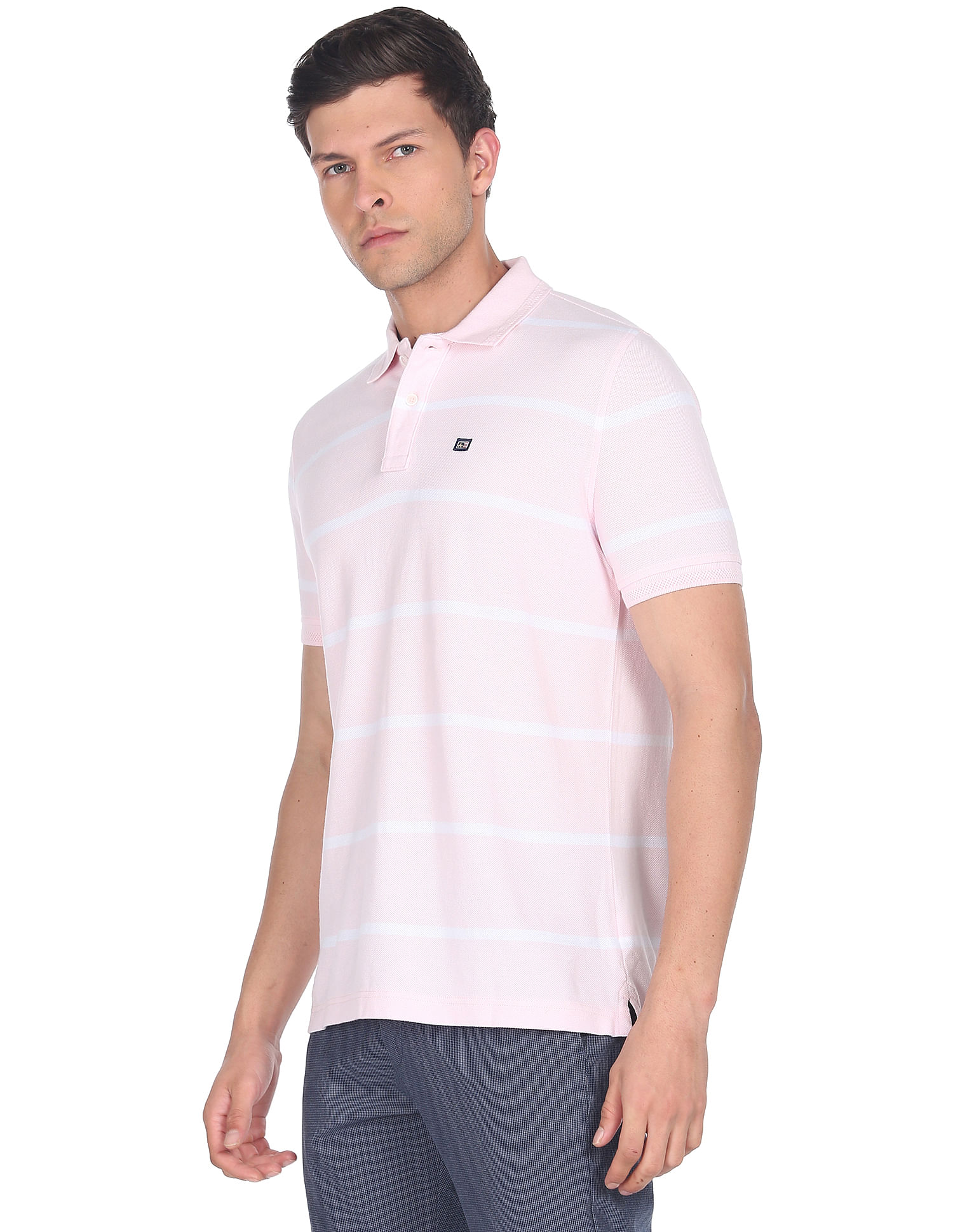 Arrow Sports Pocket Striped Polo Shirt