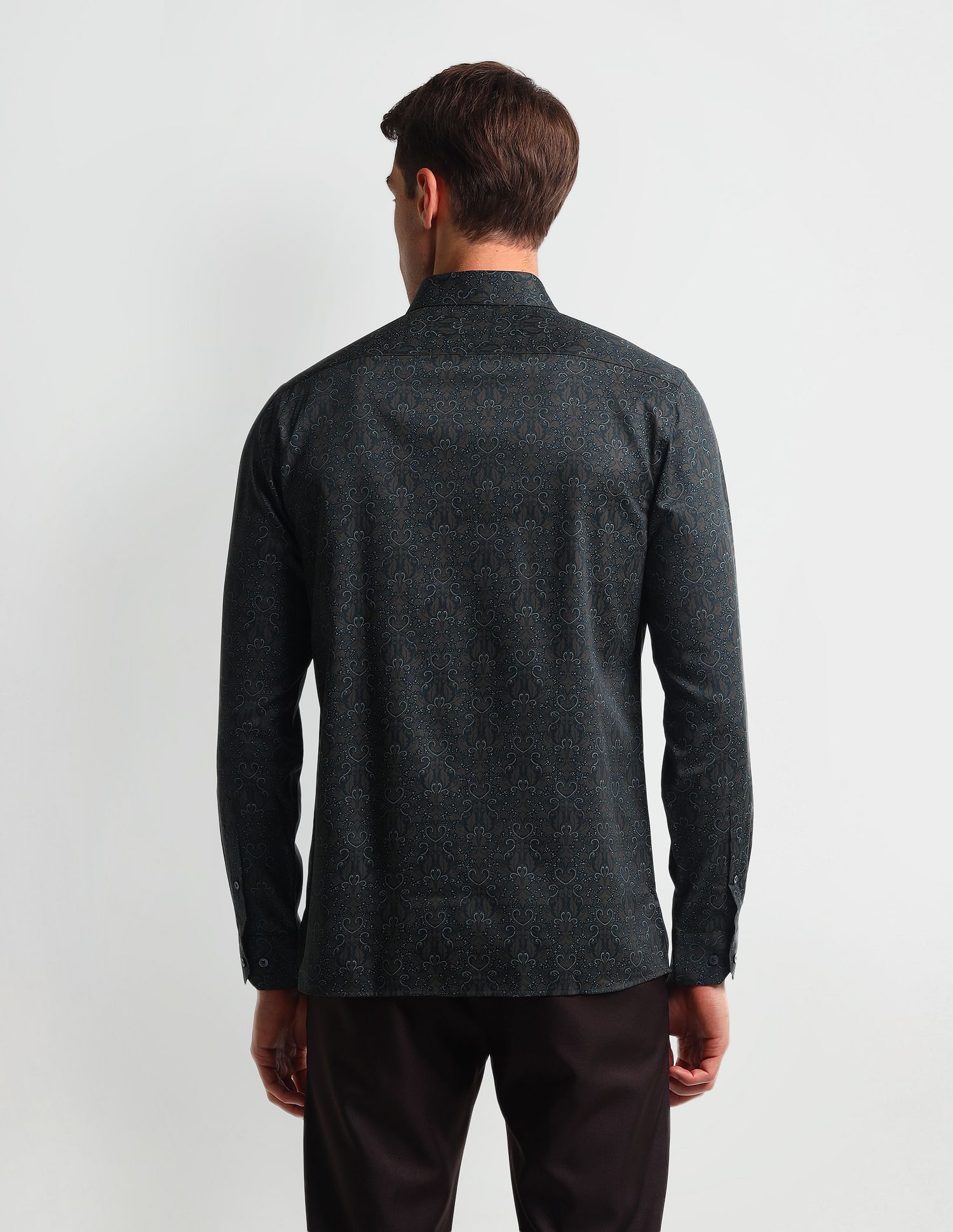 Arrow Manhattan Slim Fit All-over Print Shirt