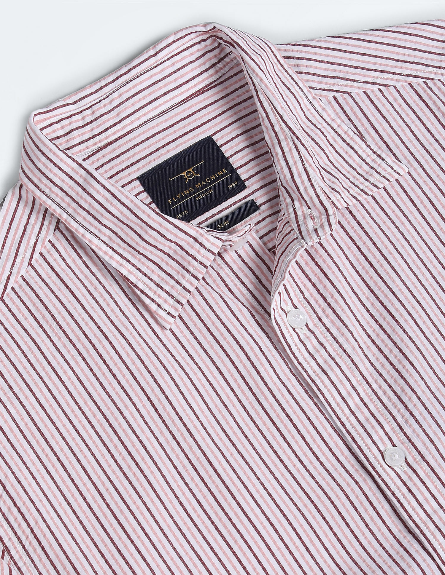 Flying Machine Vertical Stripe Seersucker Shirt