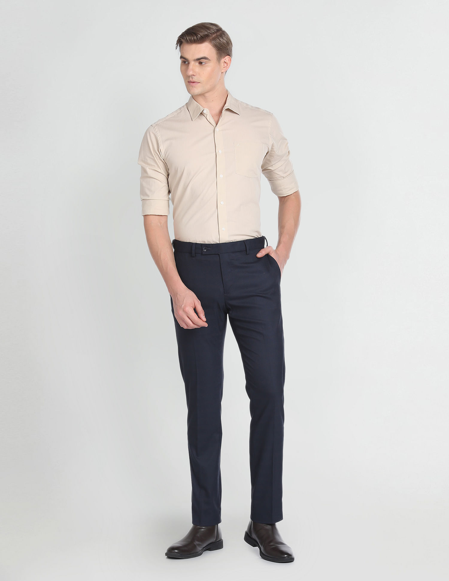 Arrow Check Dobby Formal Trousers