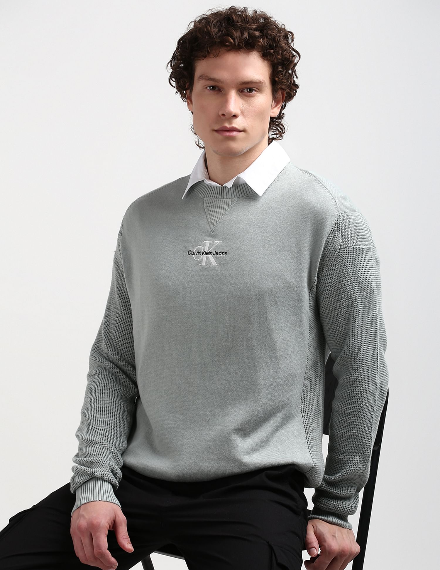 Calvin Klein Transitional Cotton Monogram Sweater