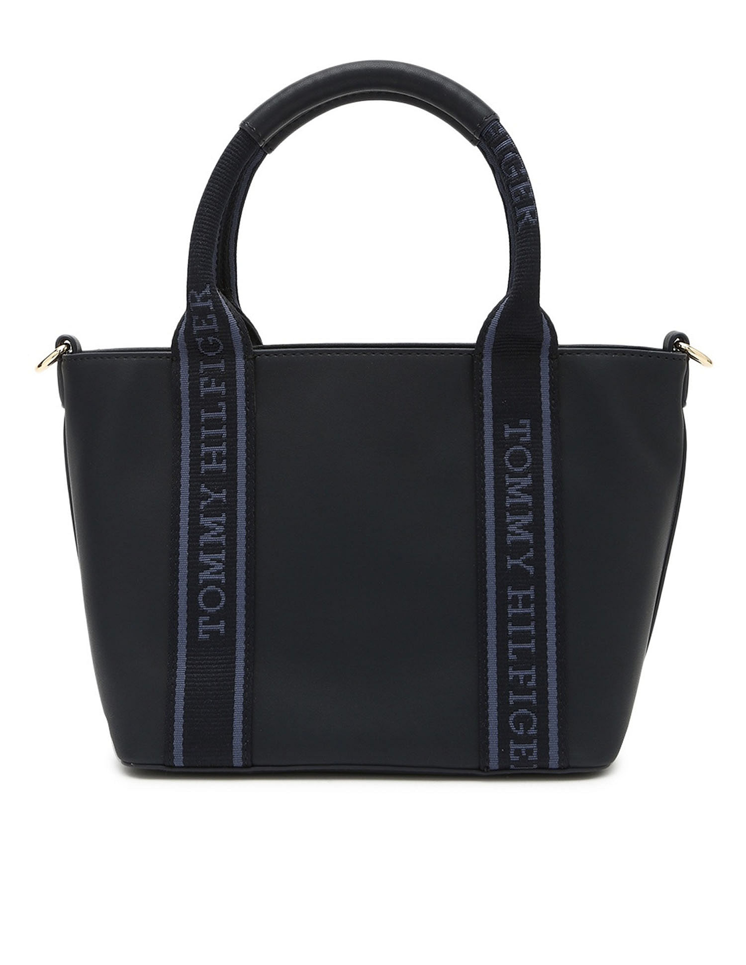 Tommy Hilfiger Solid Blue Pu Handbags