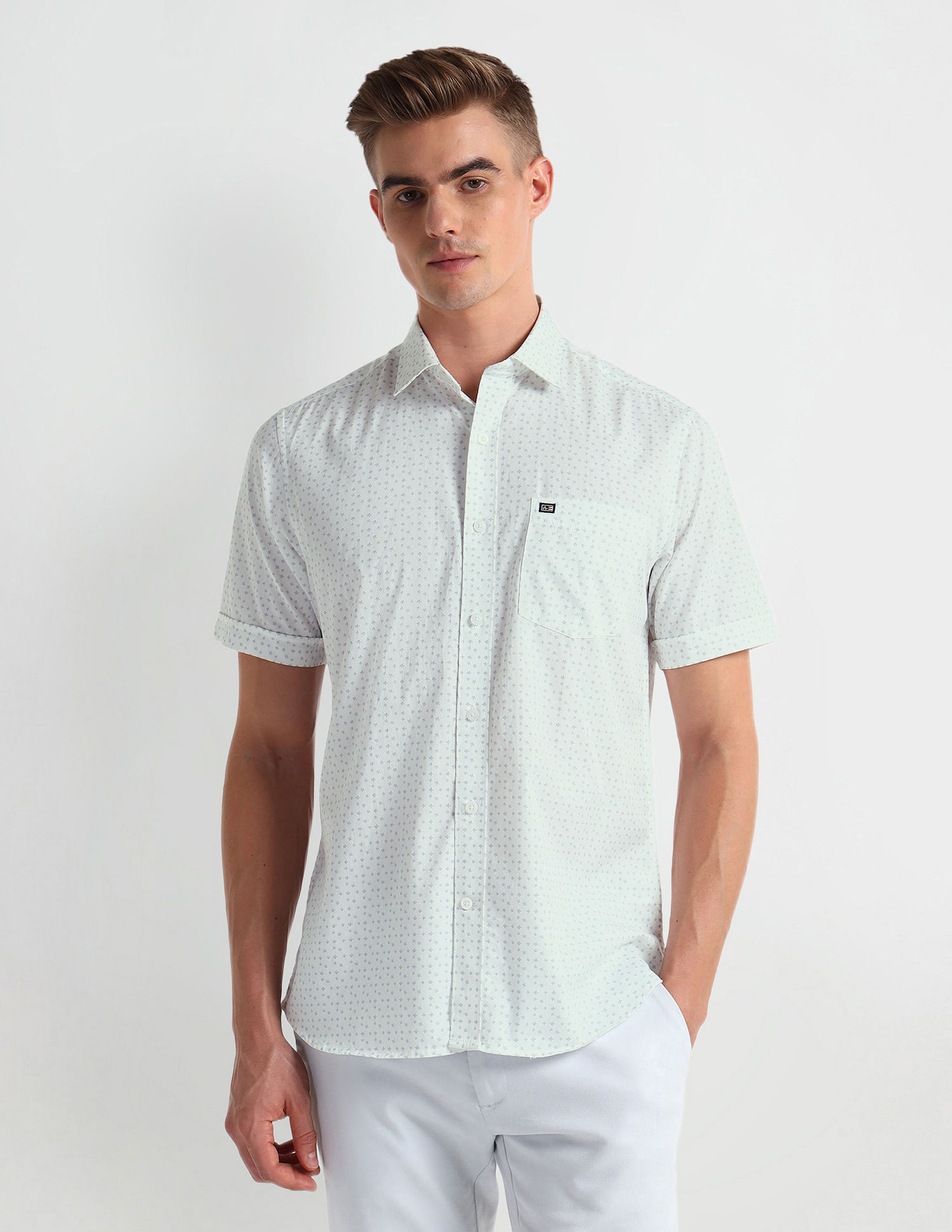 Arrow Sports Floral Print Twill Shirt