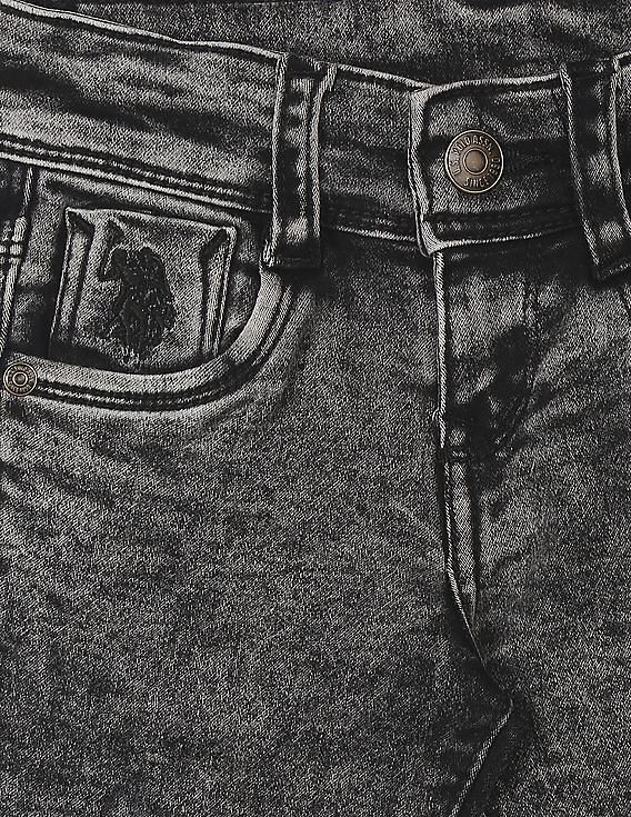 U.S. Polo Assn. Kids Boys Brandon Slim Fit Acid Wash Jeans