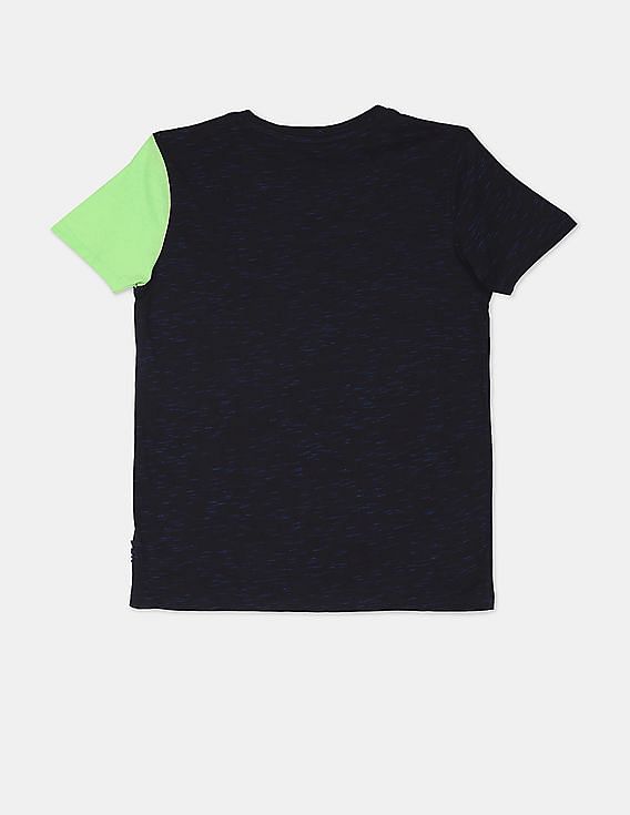 U.S. Polo Assn. Kids Boys Black Heathered Brand Logo T-Shirt