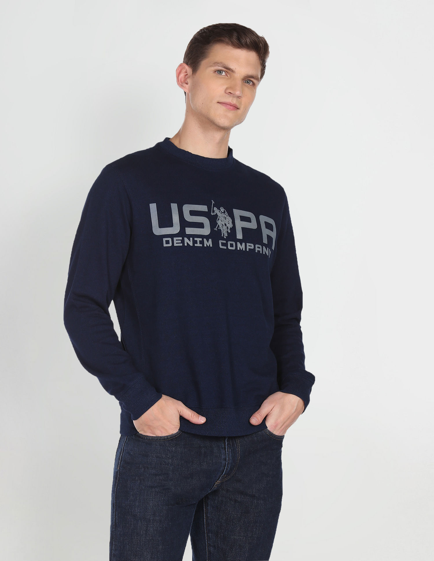 Buy U.S. Polo Assn. Kids Solid Crew Neck Cotton Sweatshirt - NNNOW.com