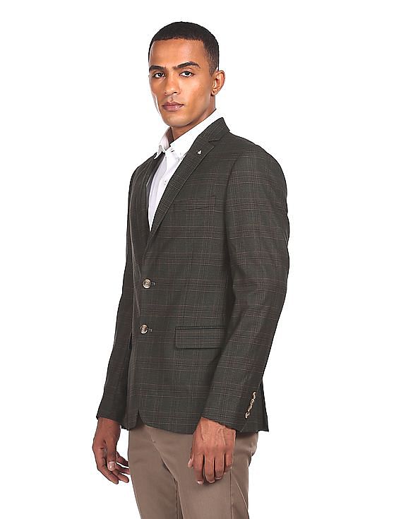 Buy Arrow Notch Lapel Collar Check Blazer - NNNOW.com