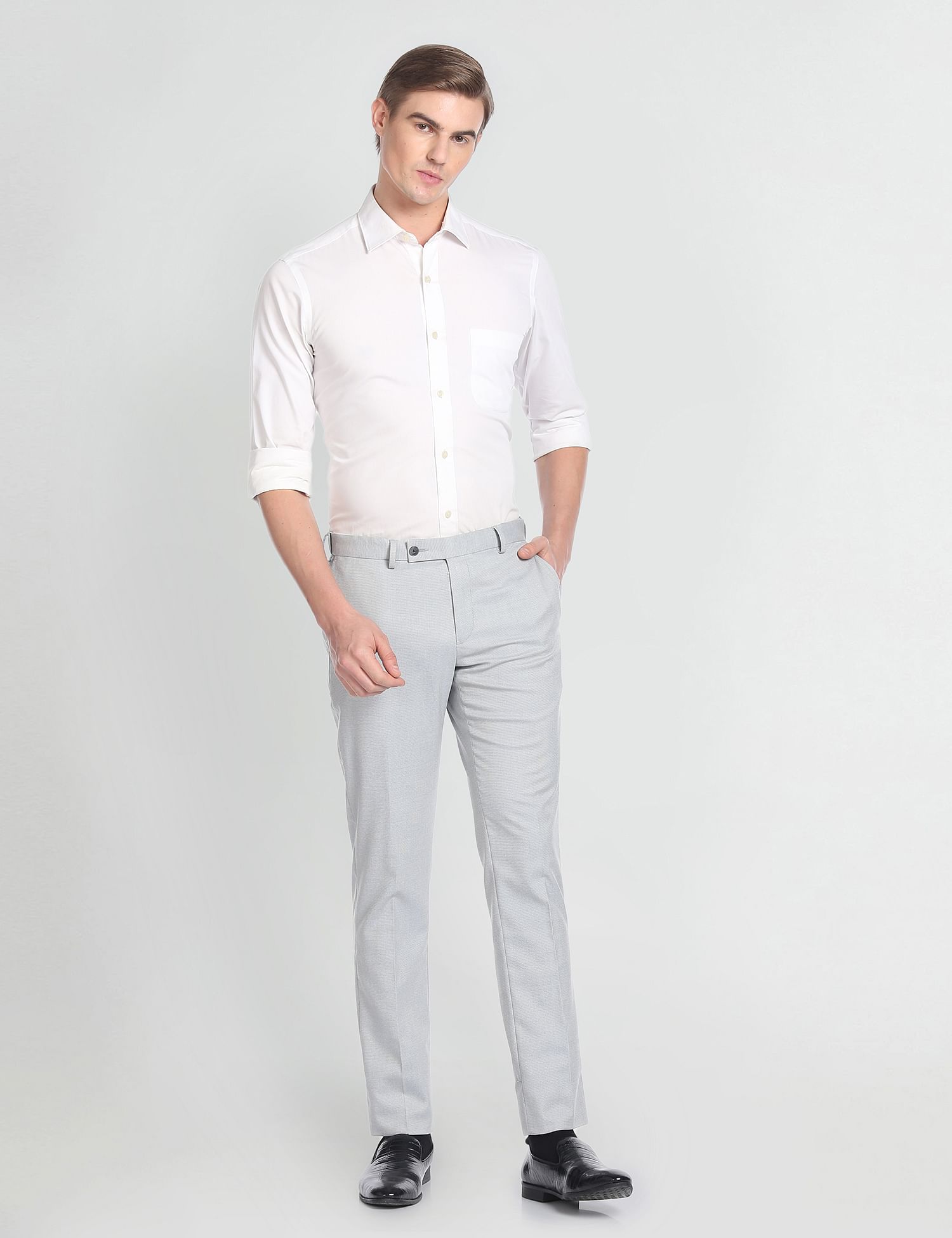 Arrow Patterned Dobby Autoflex Trousers