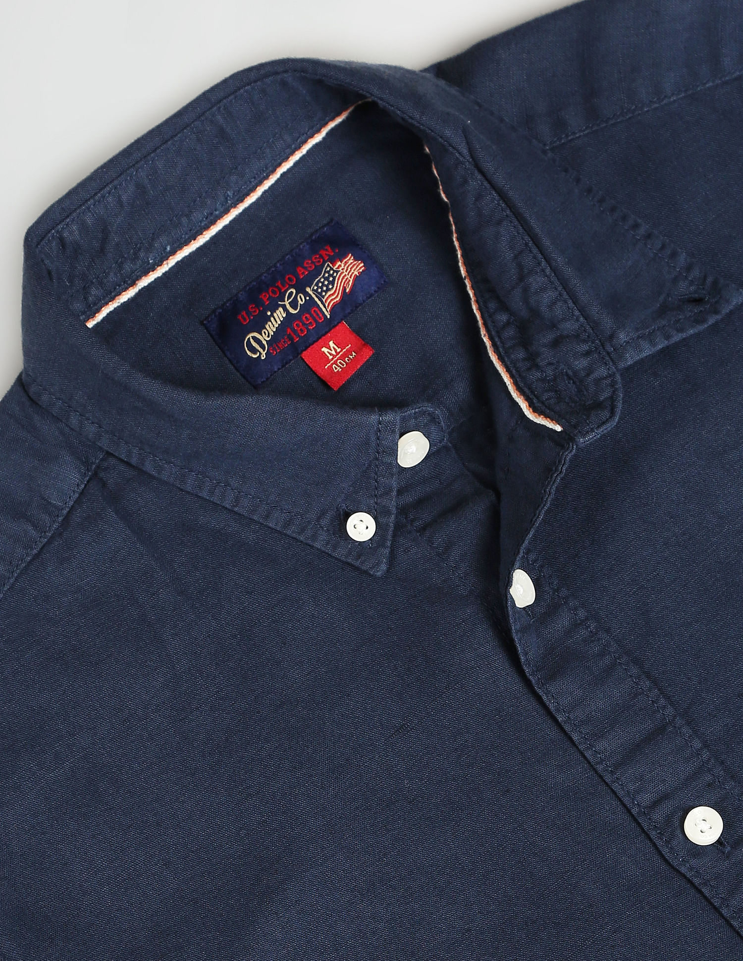 U.S. Polo Assn. Denim Co. Solid Linen Cotton Shirt