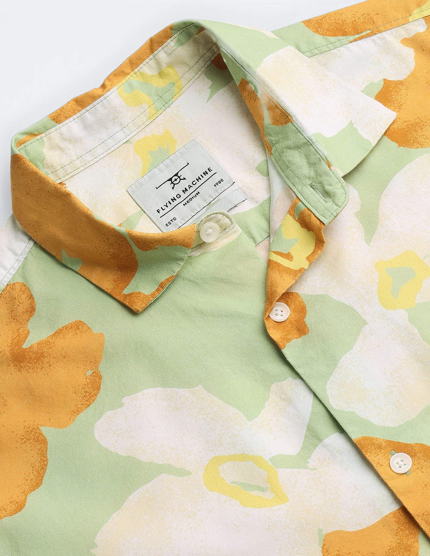 Flying Machine Spread Collar Floral Print Shirt