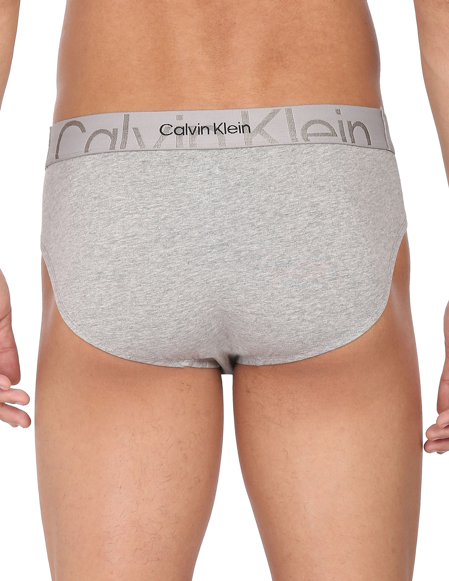 Buy Calvin Klein Underwear Men Grey Heathered Elasticized Waist Hip Briefs  