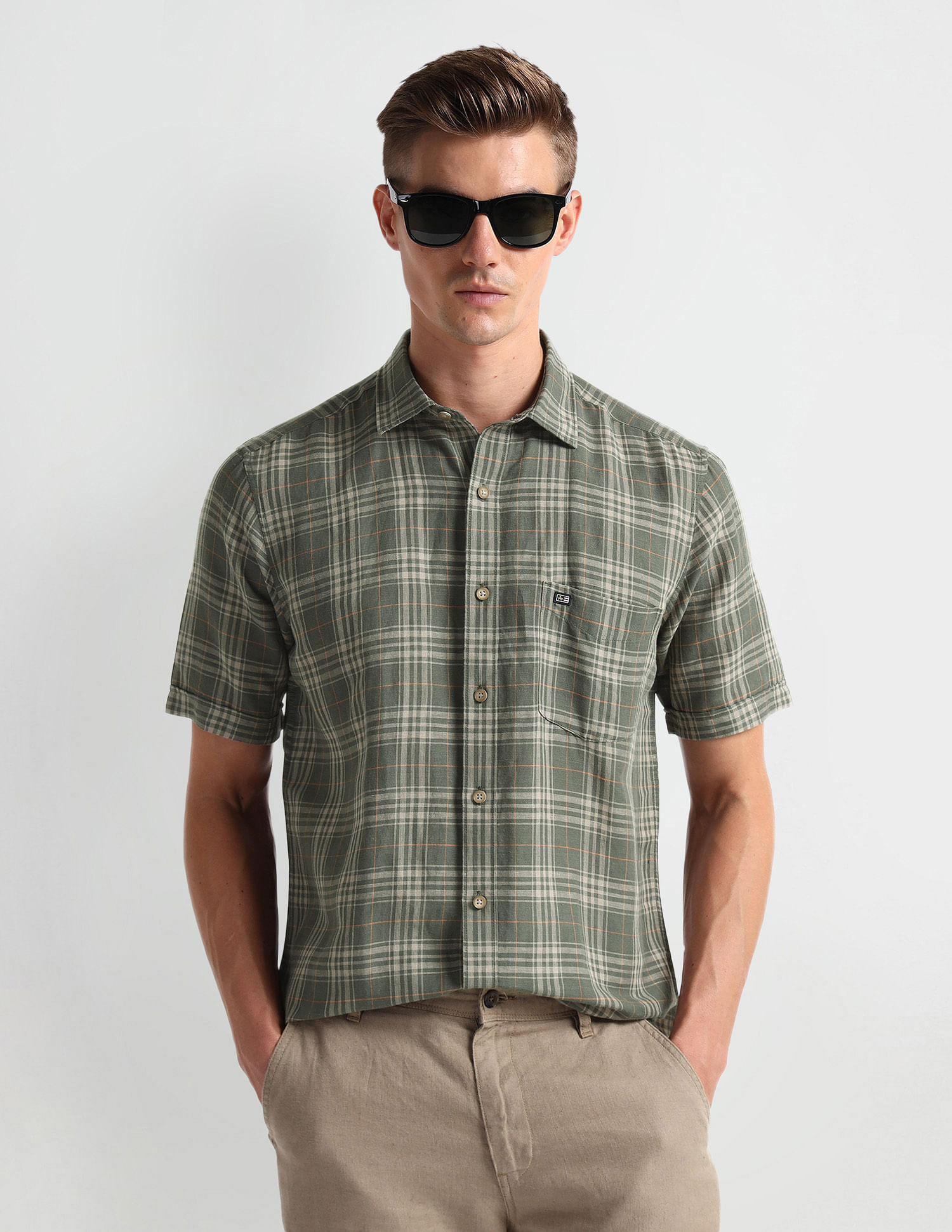 Arrow Sports Short Sleeve Tartan Check Shirt
