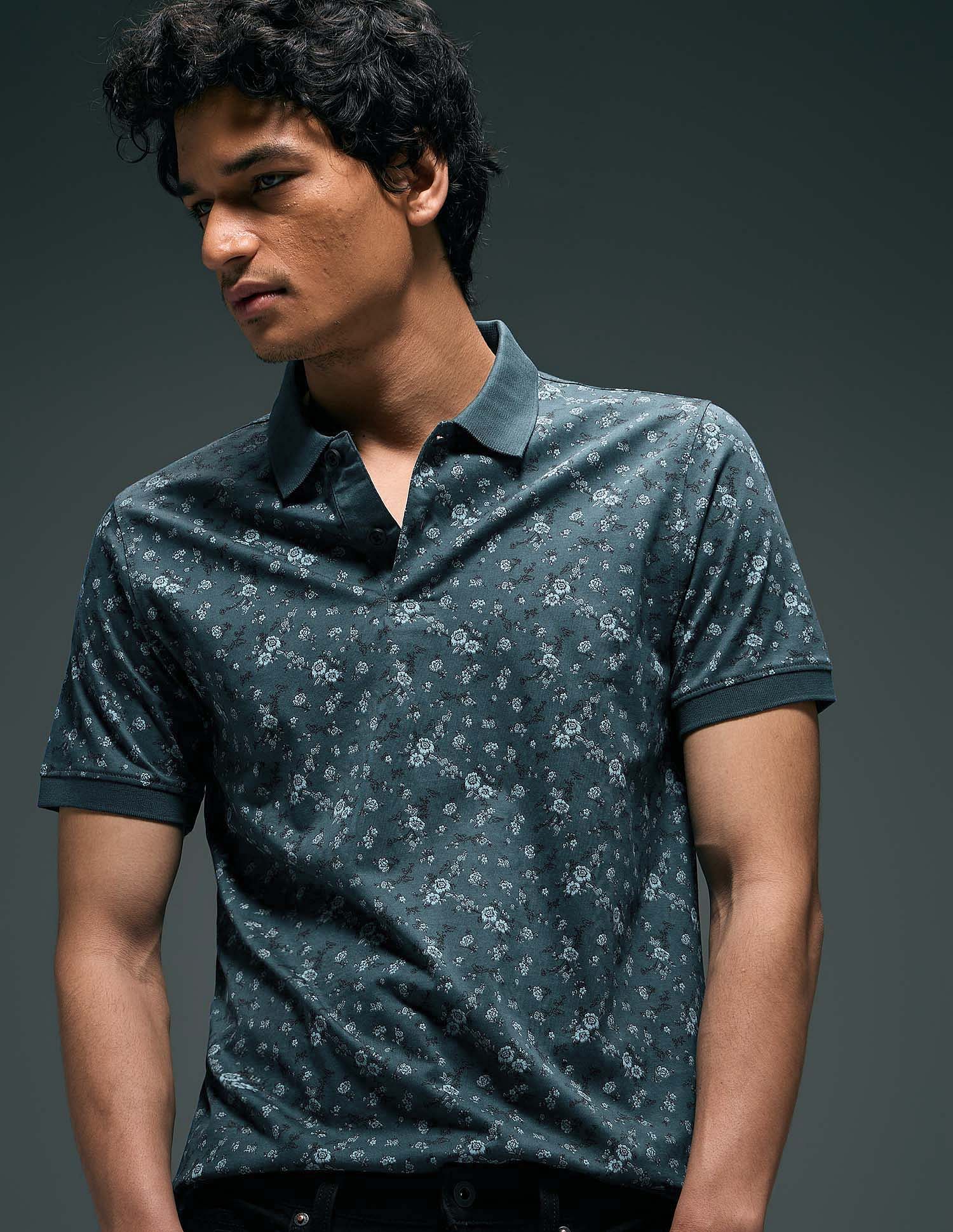 Flying Machine All Over Printed Regular Fit Polo Shirt