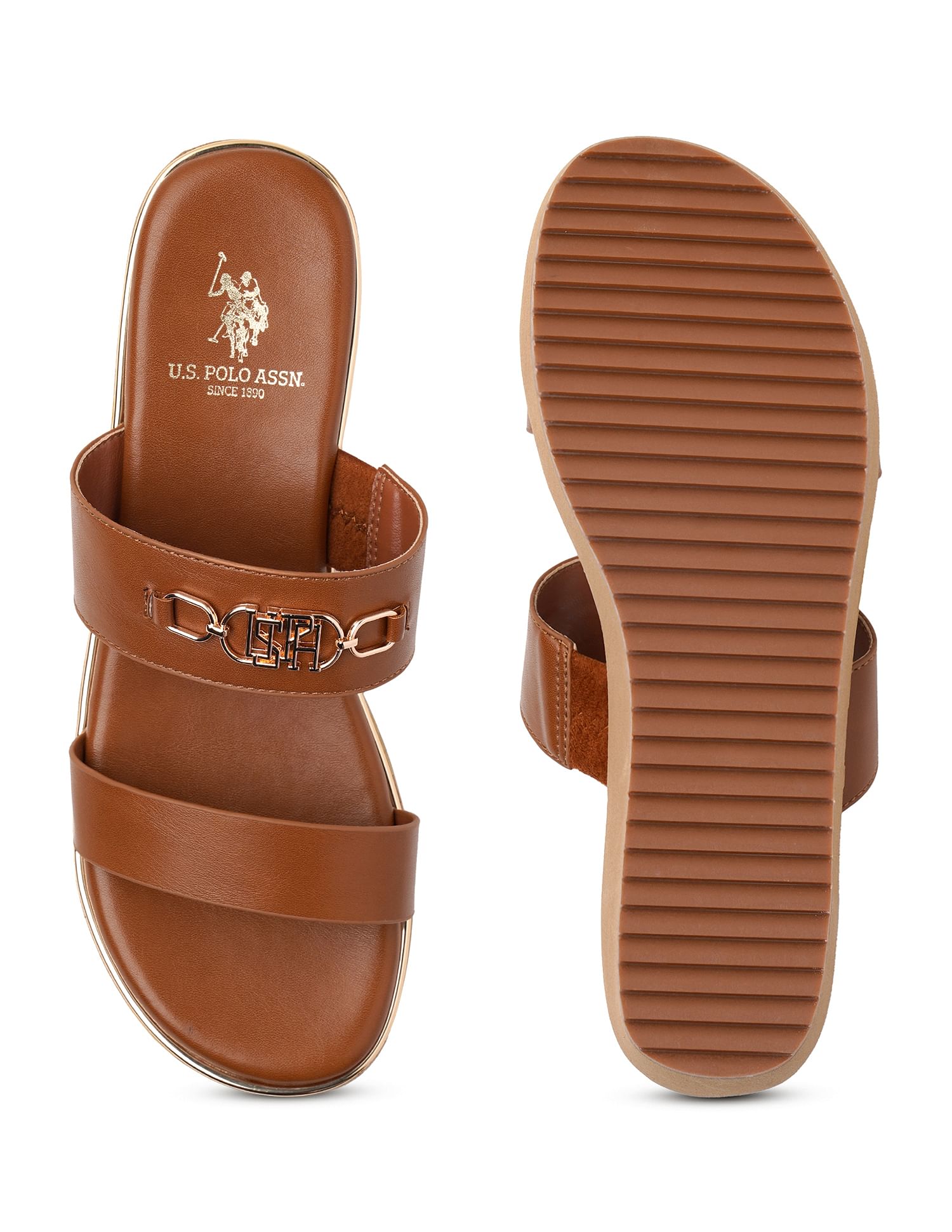 U.S. Polo Assn. Women Open Toe Elettra Wedge Sandals