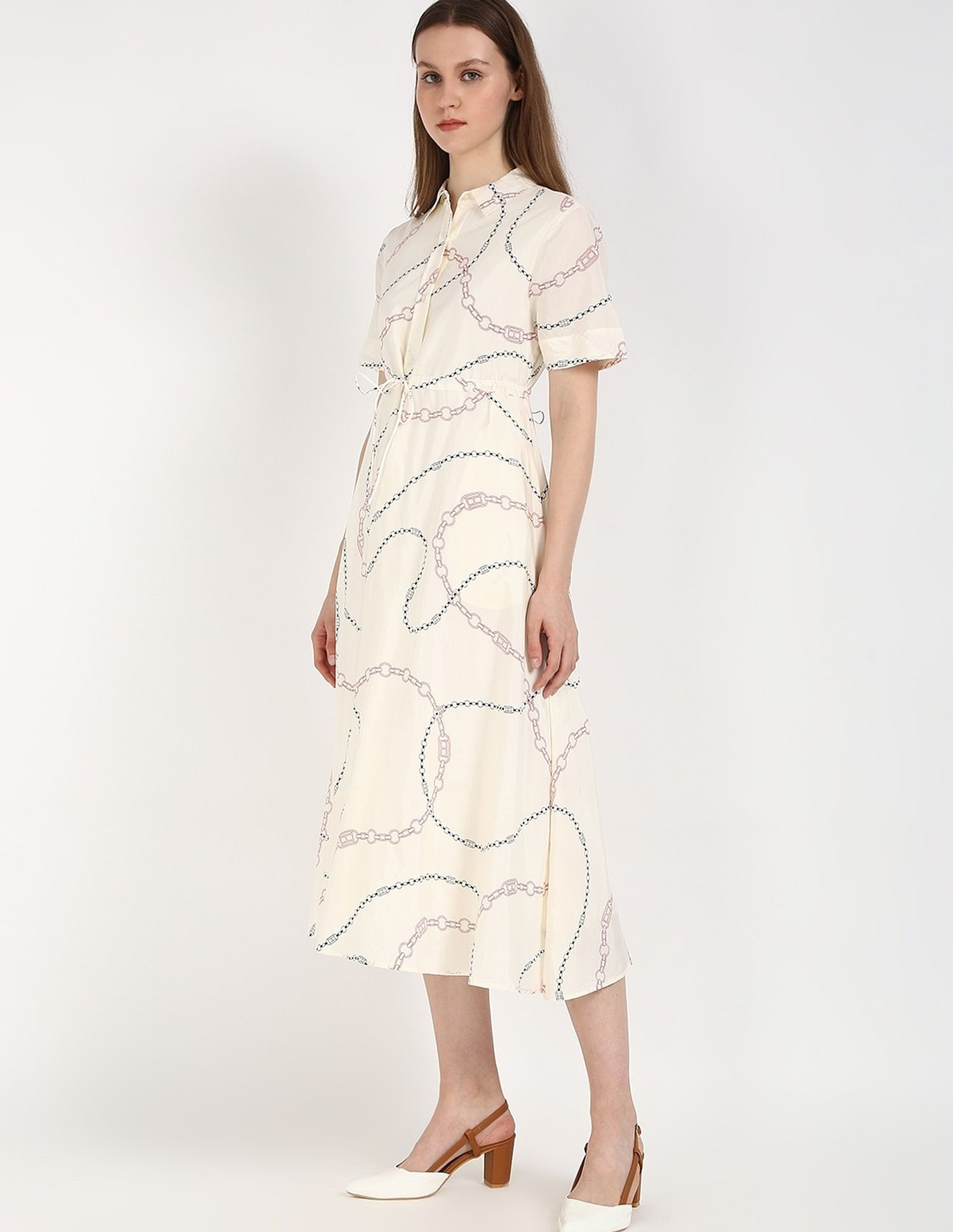 Tommy Hilfiger Cotton Spread Collar A-Line Dress