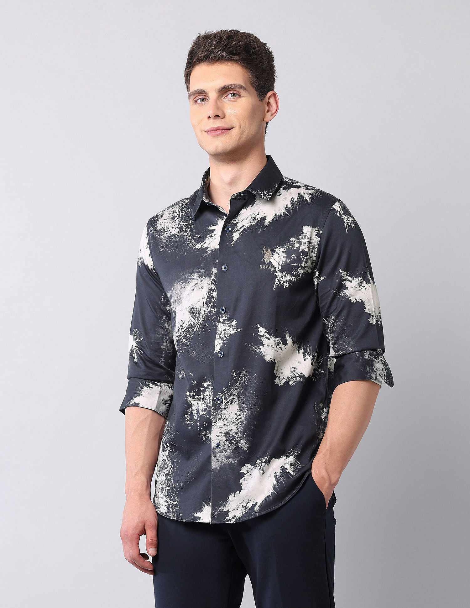 U.S. Polo Assn. Denim Co. Abstract Printed Pure Cotton Shirt