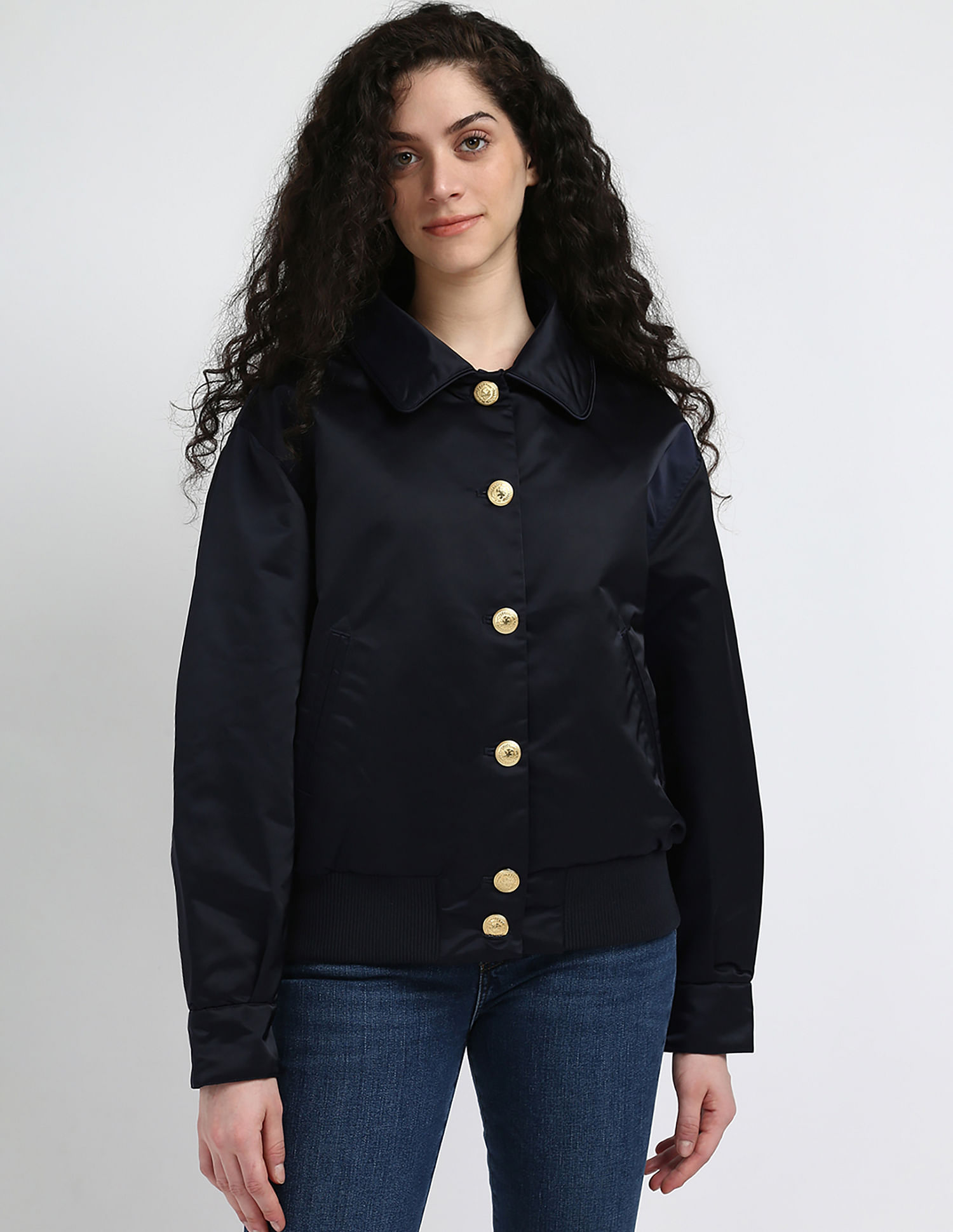 Tommy Hilfiger Teddy Collar Satin Padded Jacket