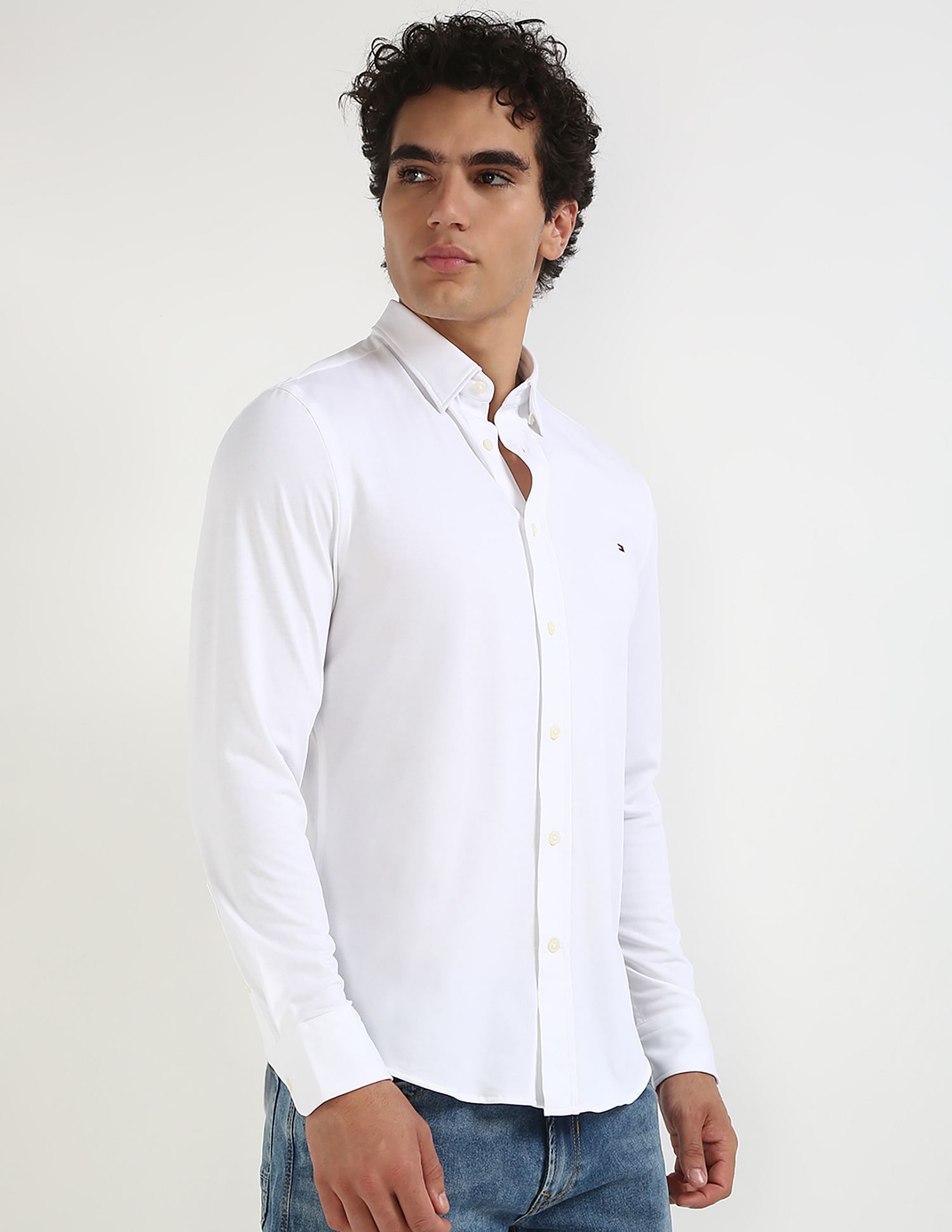 Tommy Hilfiger White Men's Shirt for Crisp Look