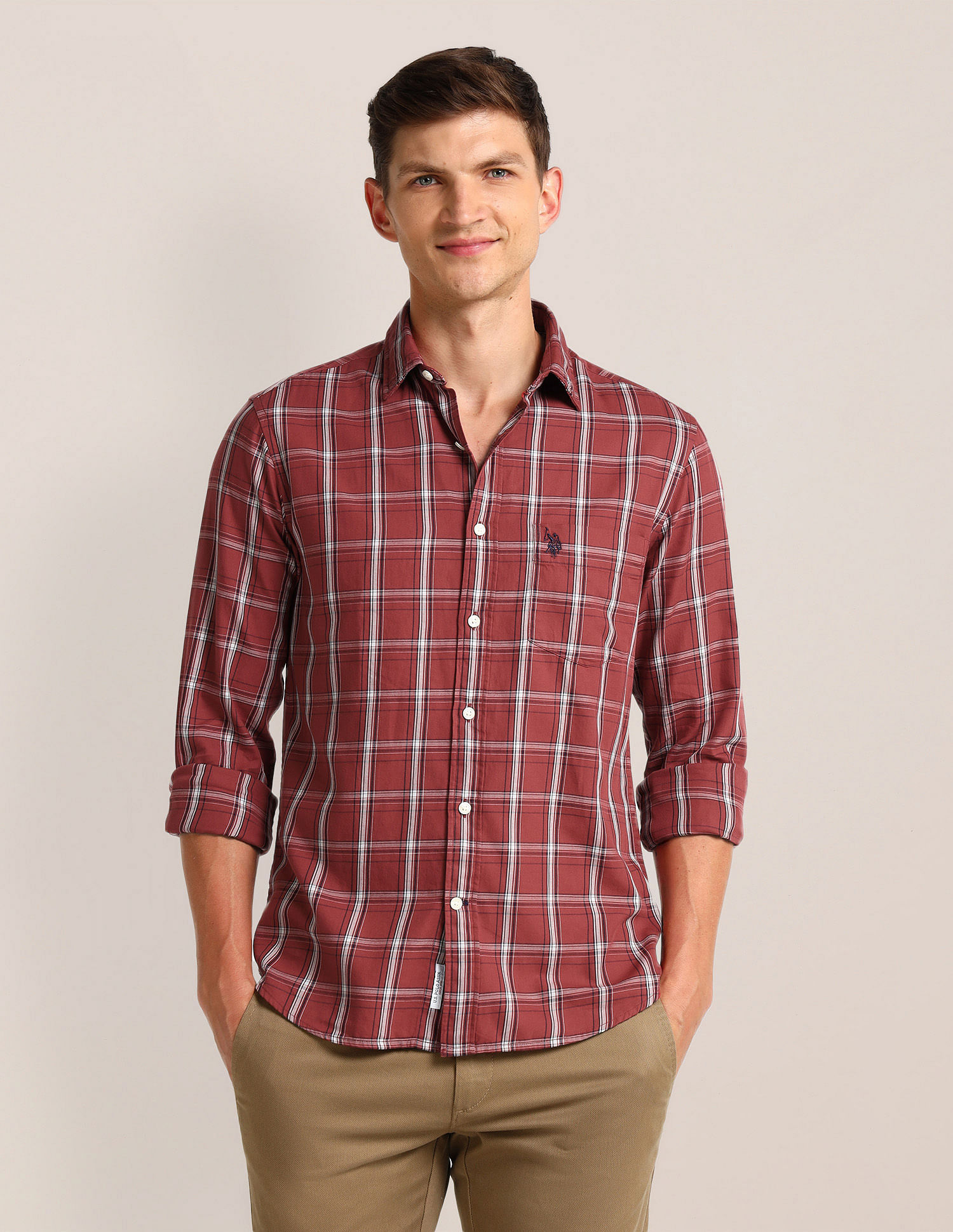 U.S. Polo Assn. Denim Co. Grid Tattersall Checked Twill Shirt