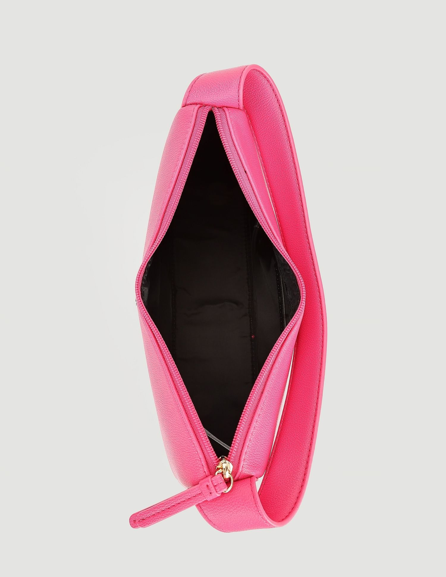 Tommy Hilfiger Solid Pink PU Hand Bags