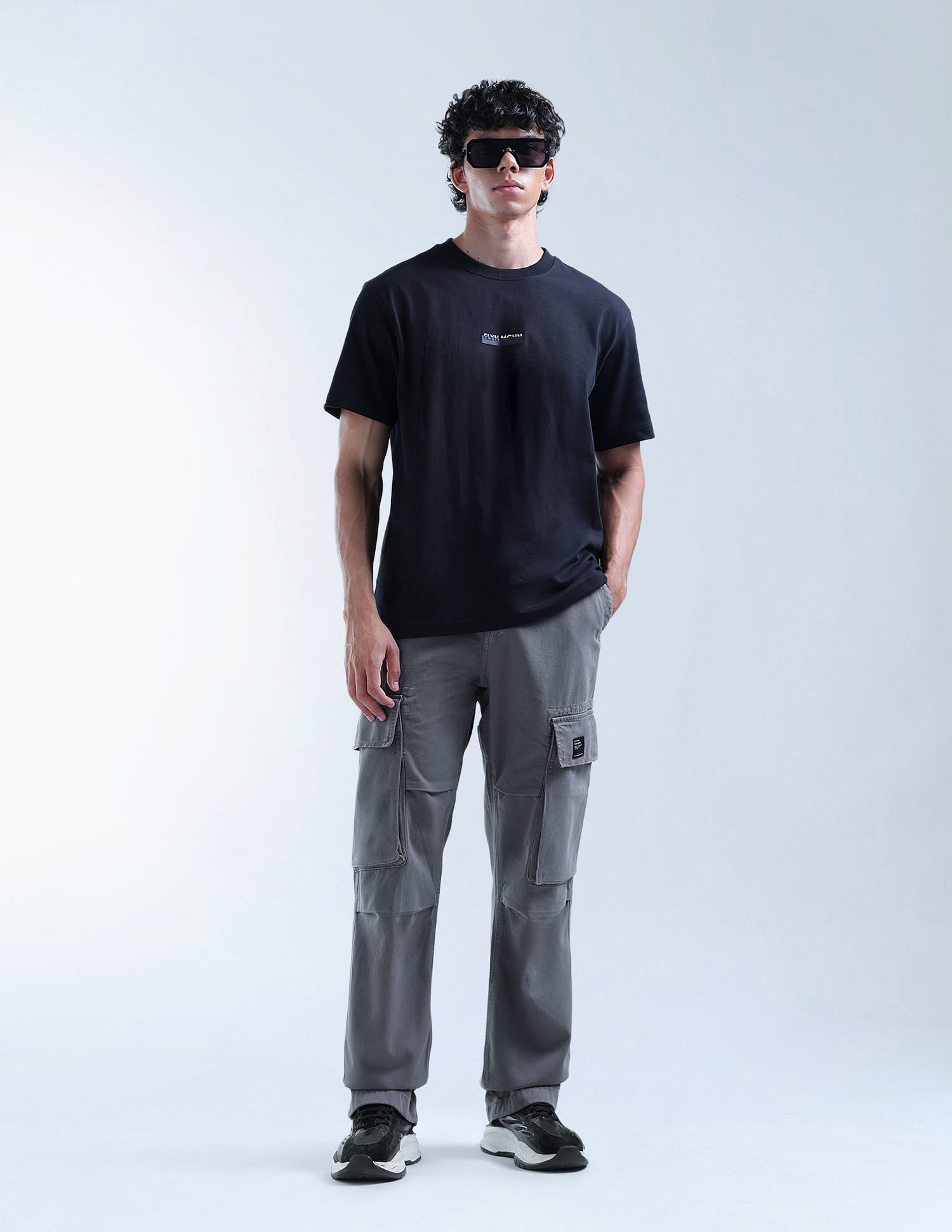 Flying Machine Cobain Loose Fit Mid Rise Cargo Jeans