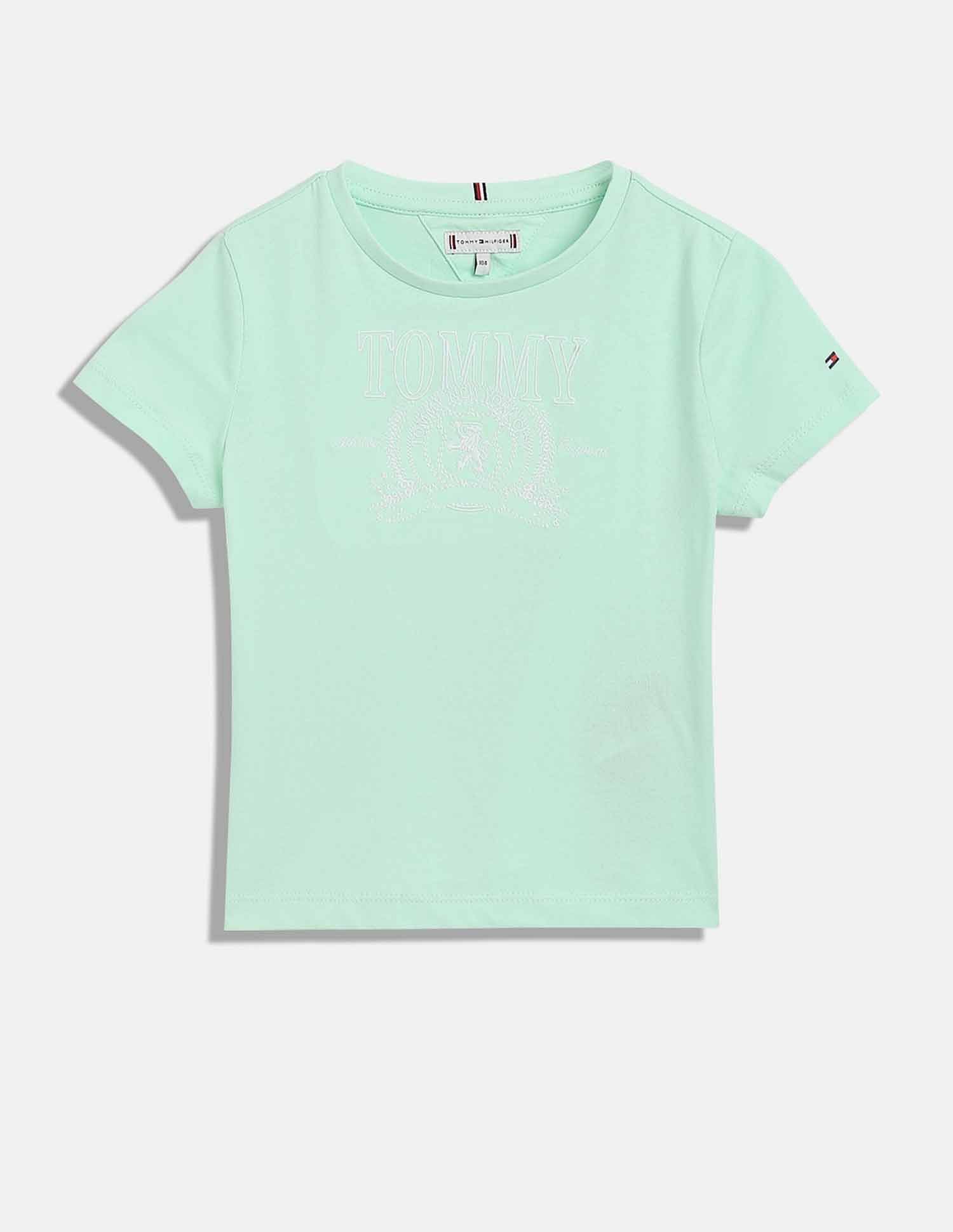 Tommy Hilfiger Kids Girls Logo Regular-Fit Cotton T-Shirt