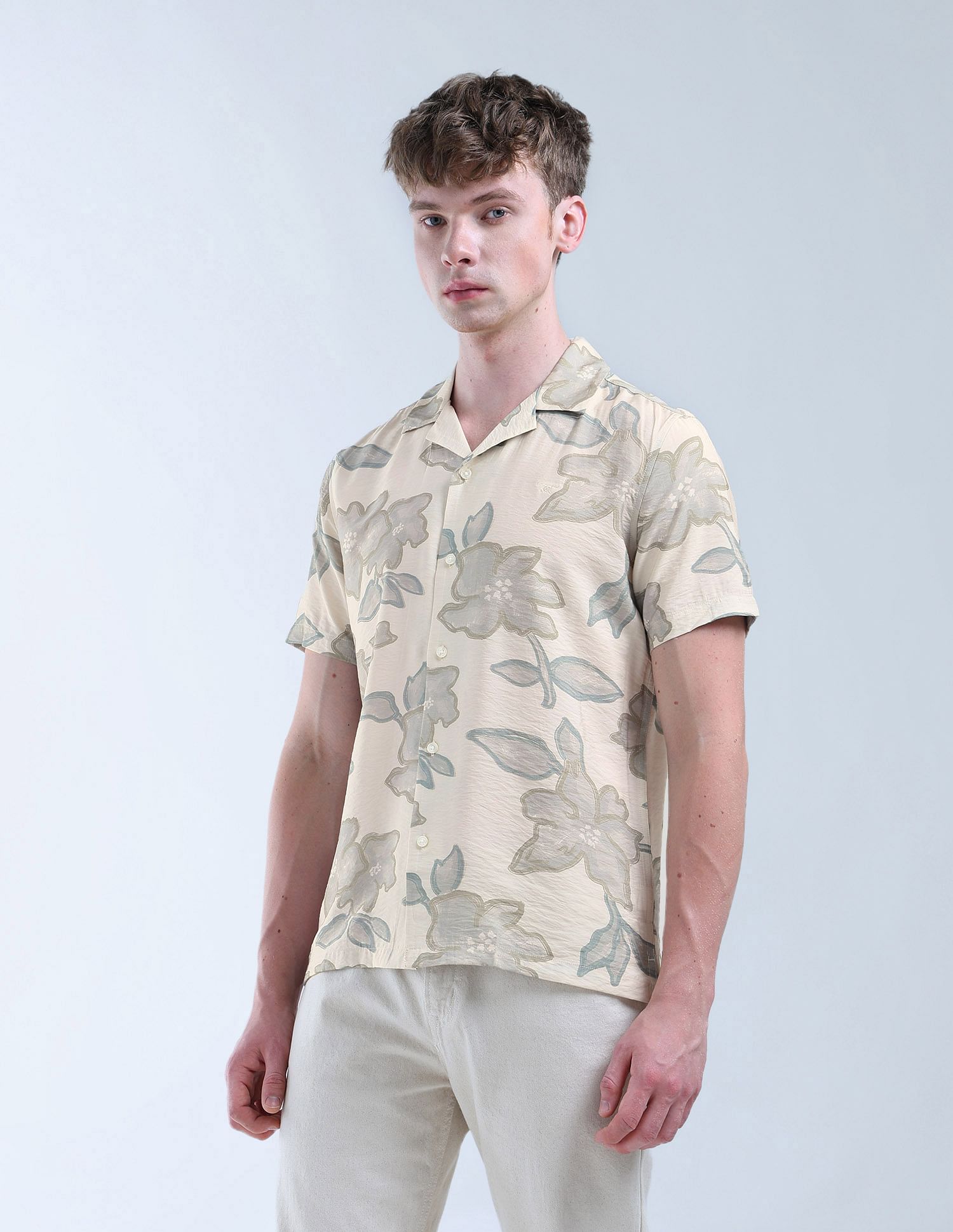 Flying Machine Floral Printed Color Of Home Shirt