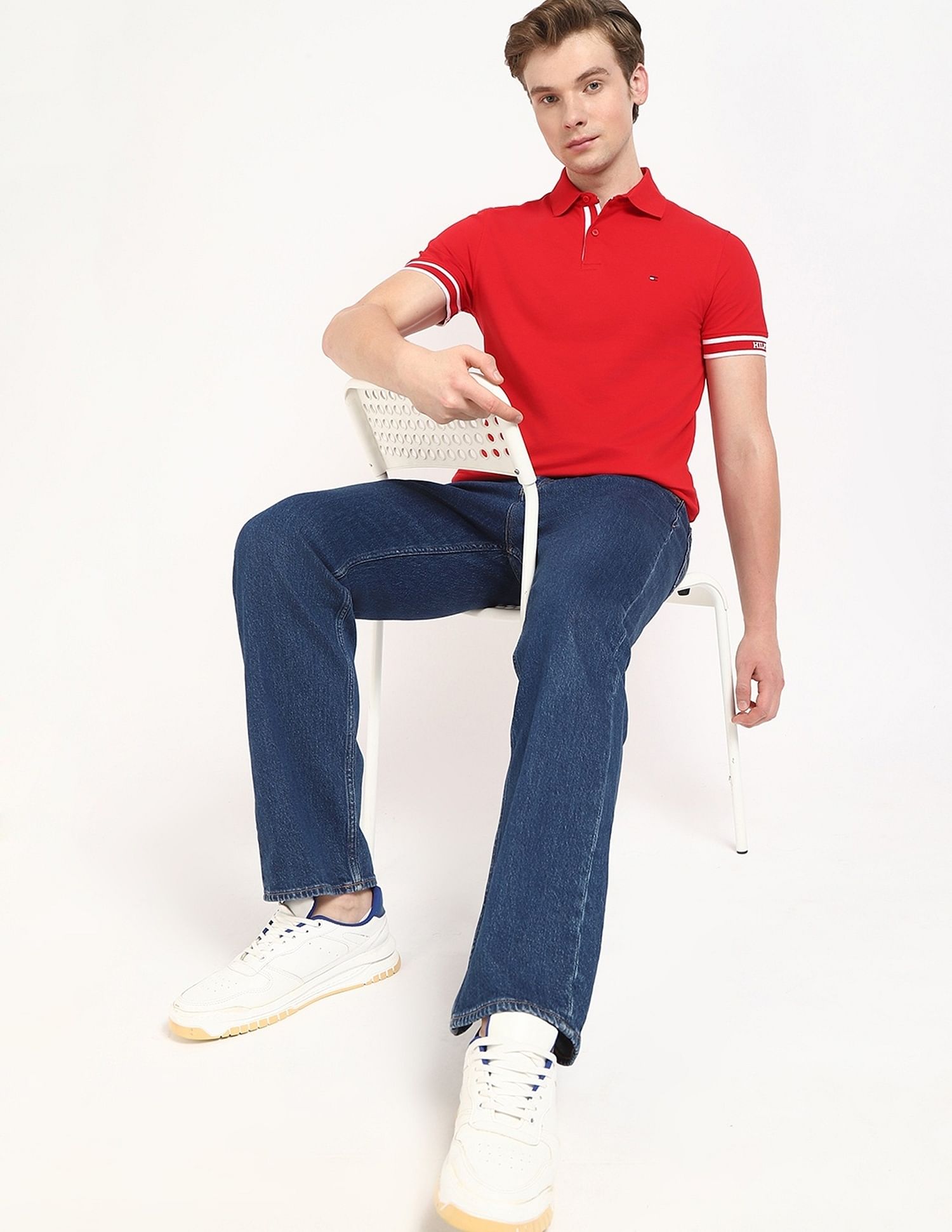 Tommy Hilfiger Solid Regular-Fit Cotton Polo Shirt