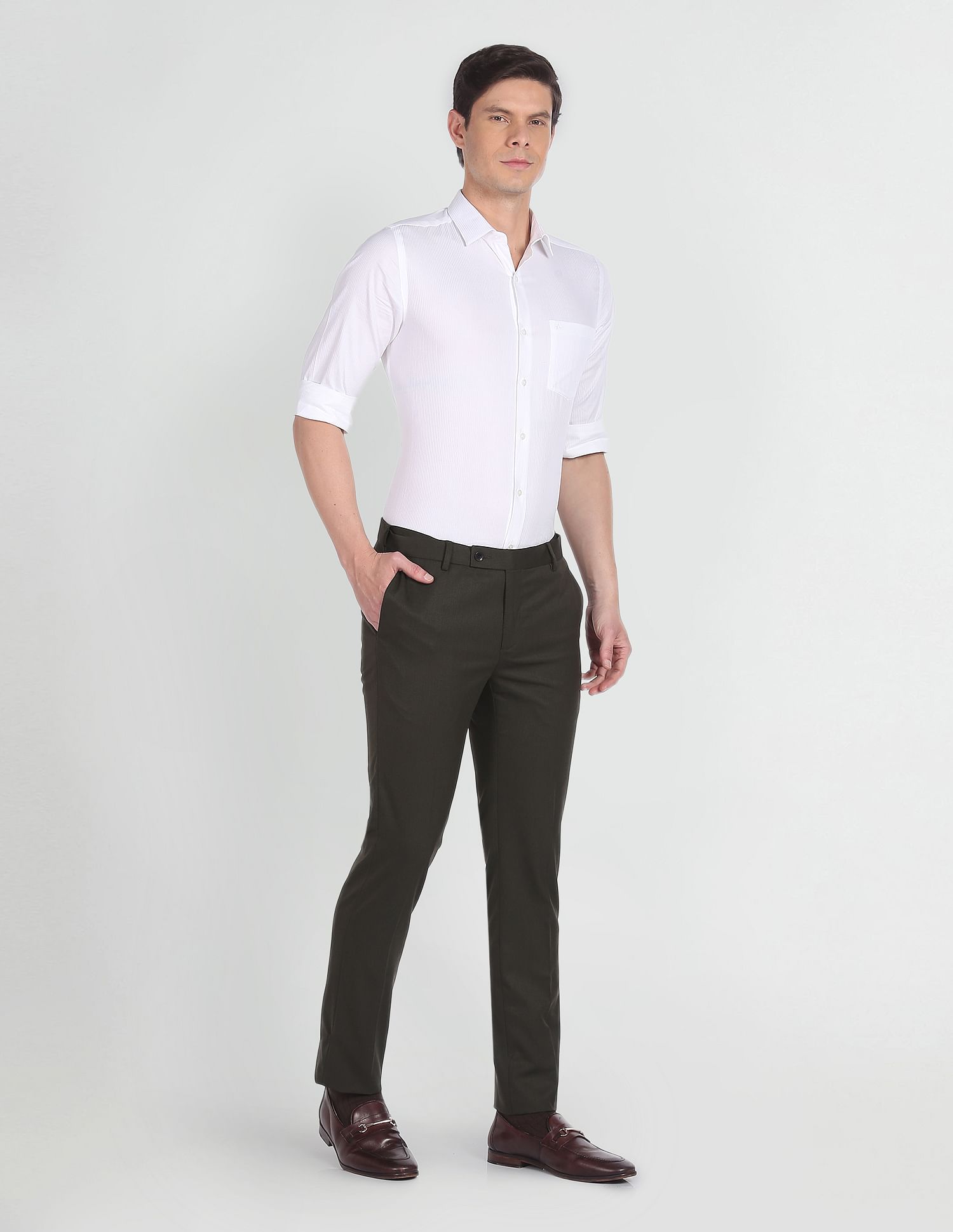 Arrow Hudson Tailored Fit Dobby Trousers