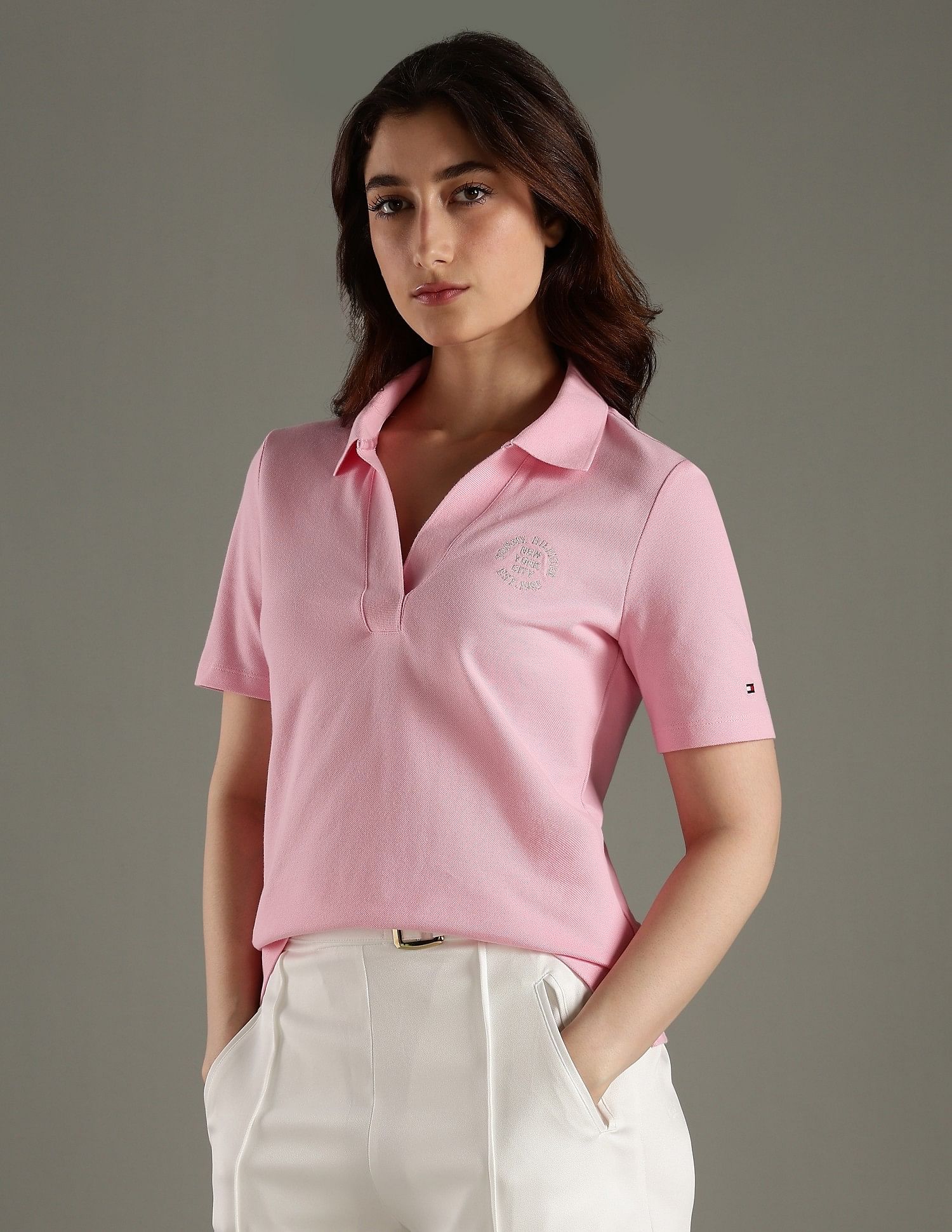 Tommy Hilfiger Solid Regular Fit Cotton Polo T-Shirt