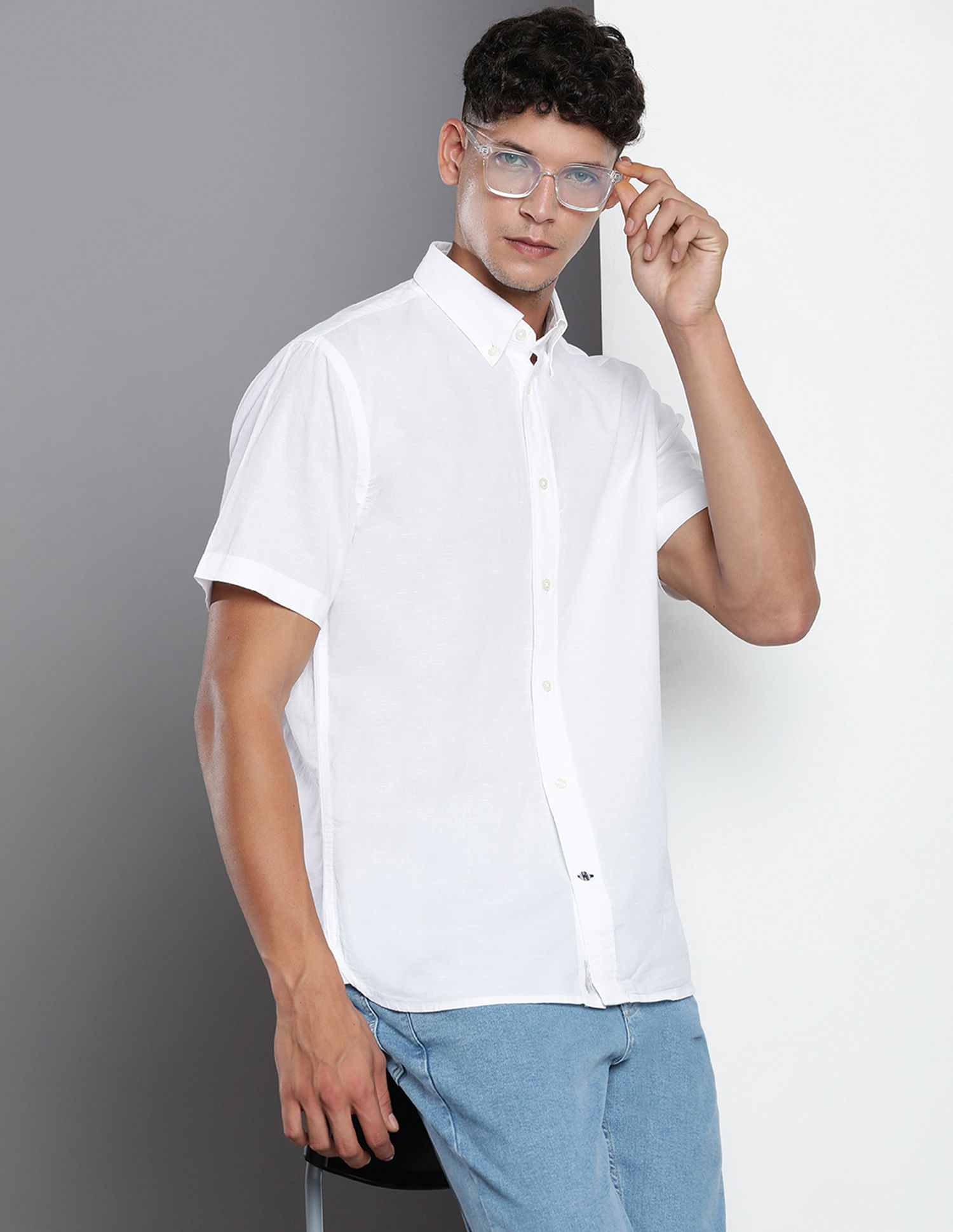 Tommy hilfiger deals cotton linen shirt