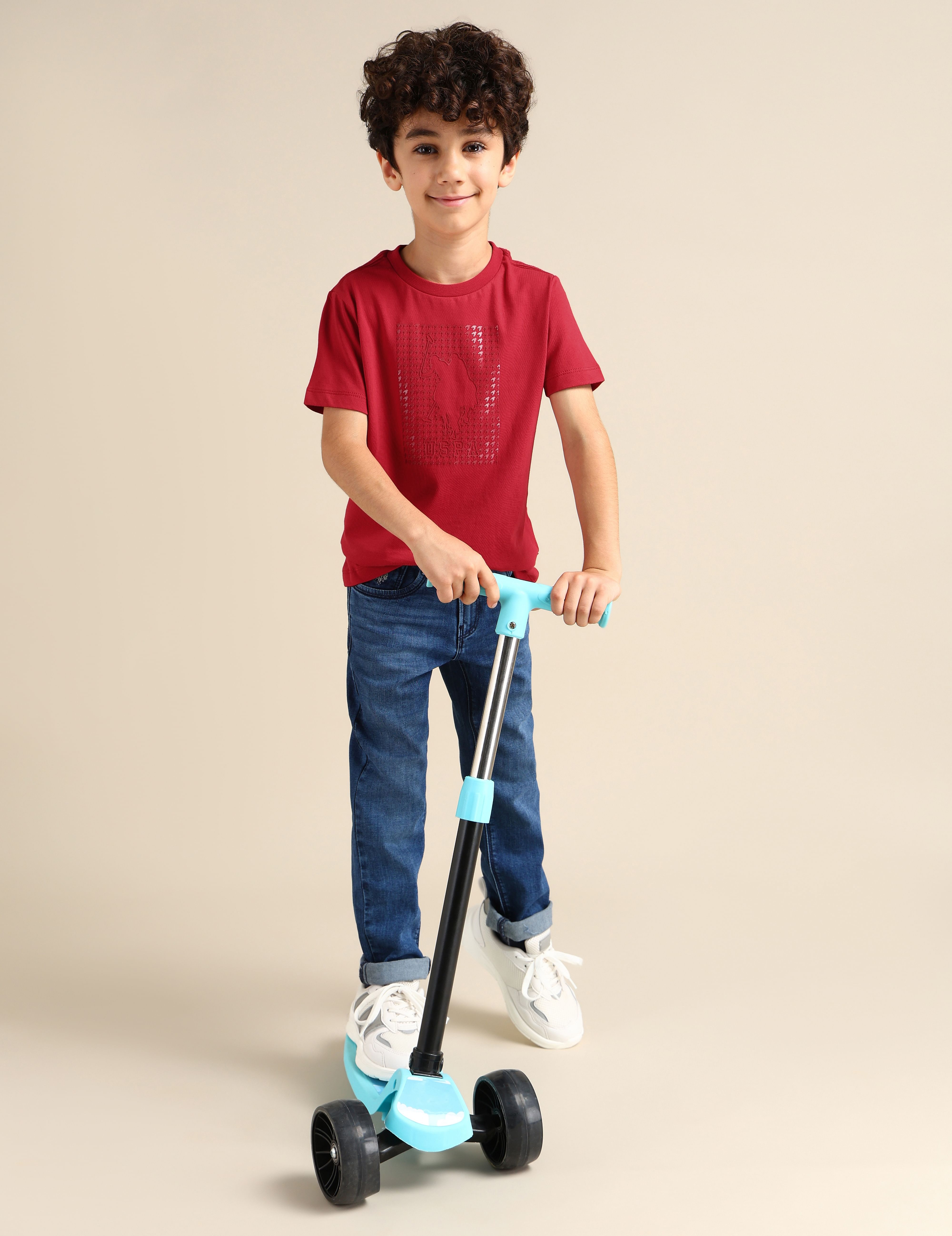U.S. Polo Assn. Kids Boys Pure Cotton Regular T-shirt