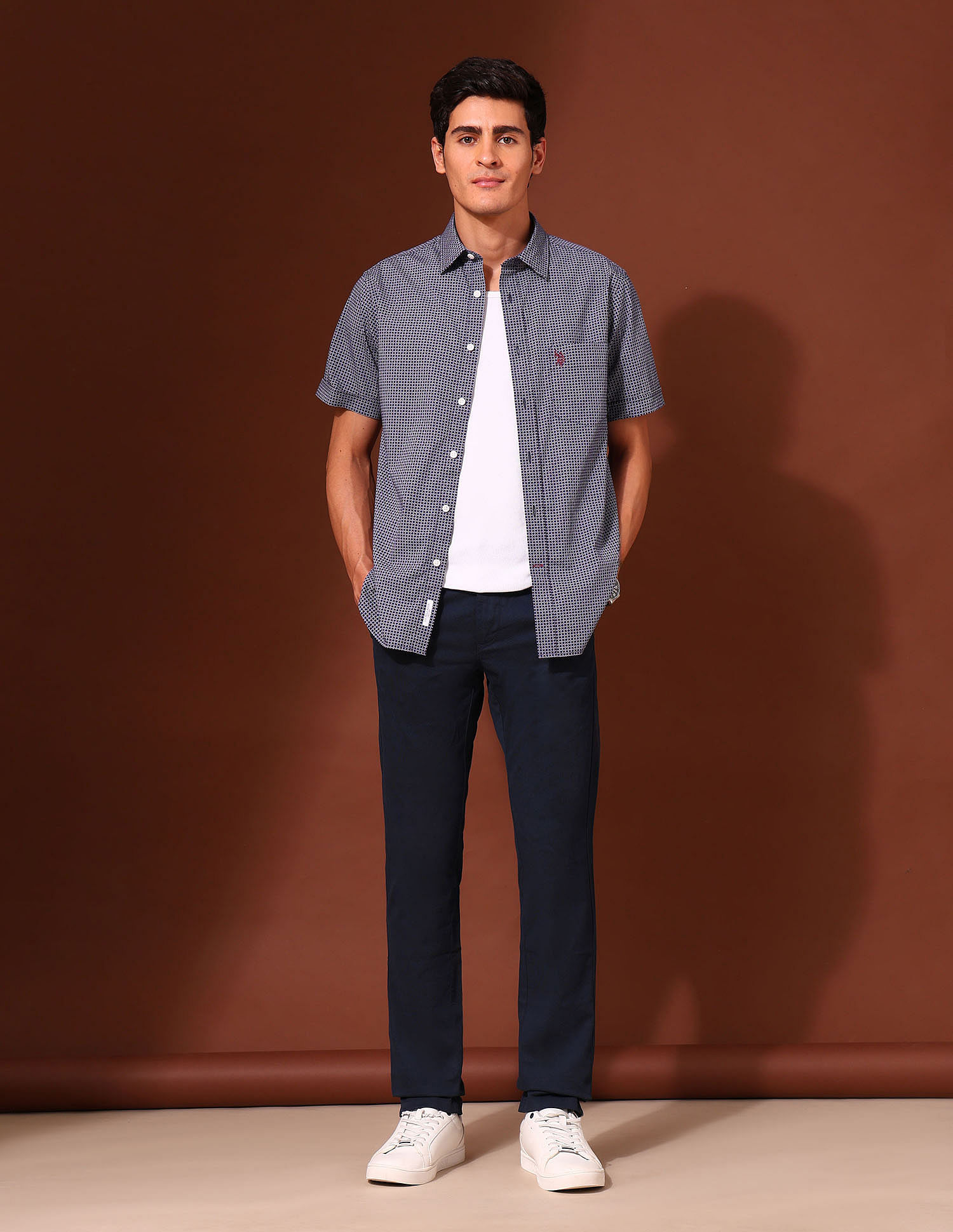 U.S. Polo Assn. Geometric Printed Tailored Fit Shirt
