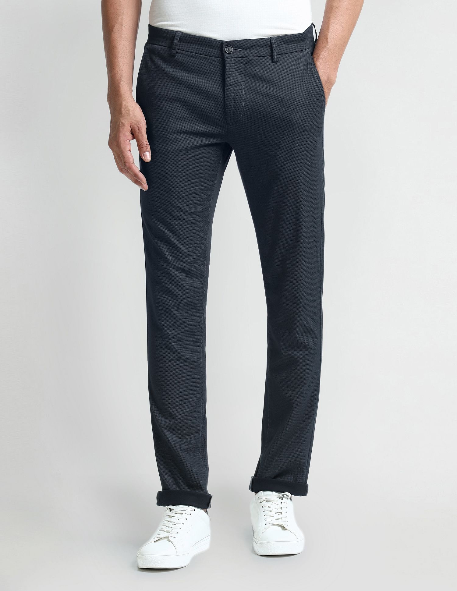Arrow Sport Slim Fit Geometric Patterned Trousers