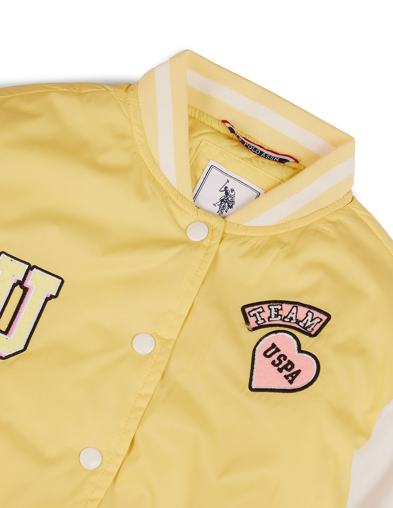U.S. Polo Assn. Kids Girls Color Block Varsity Jacket