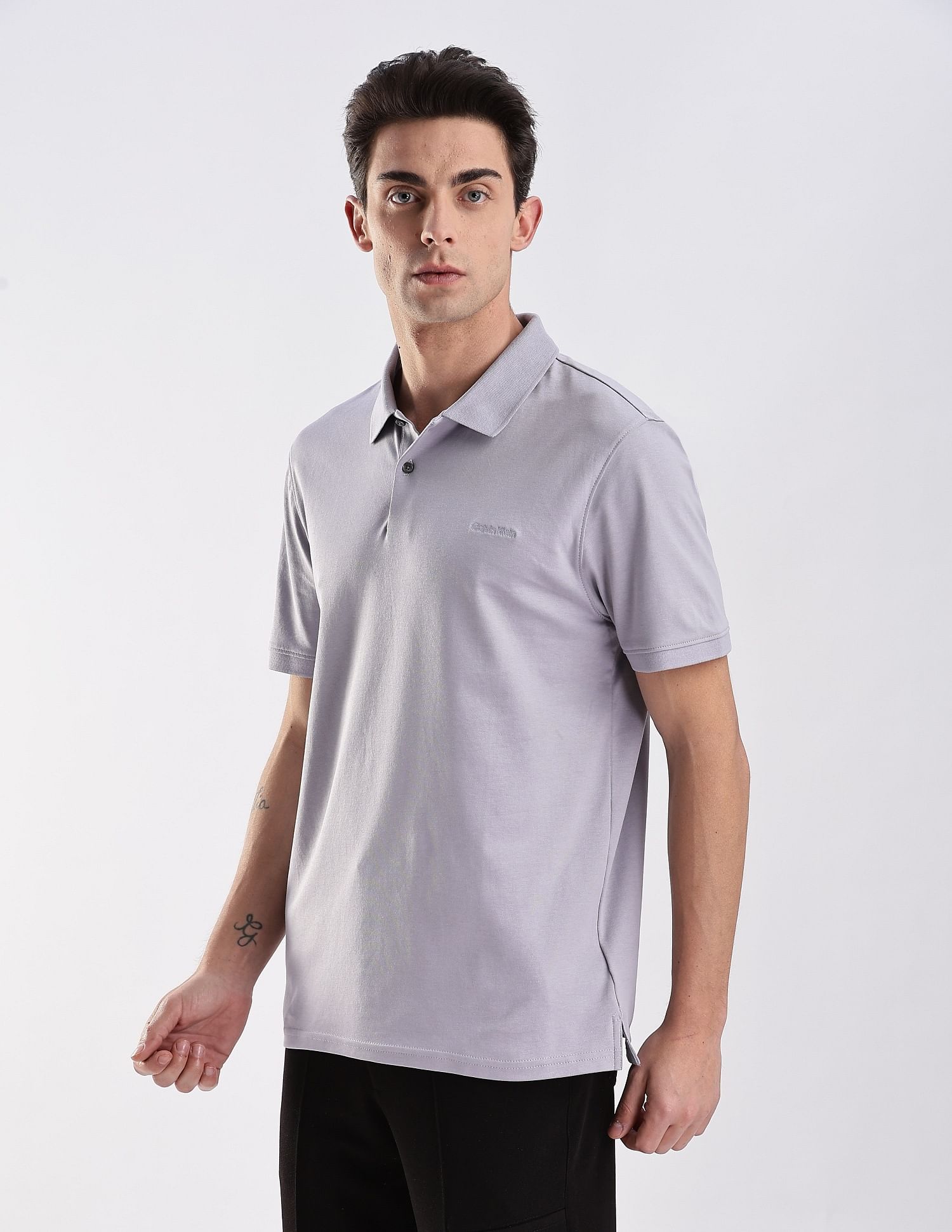 Calvin Klein Jeans Regular-Fit Solid Cotton Polo Shirt