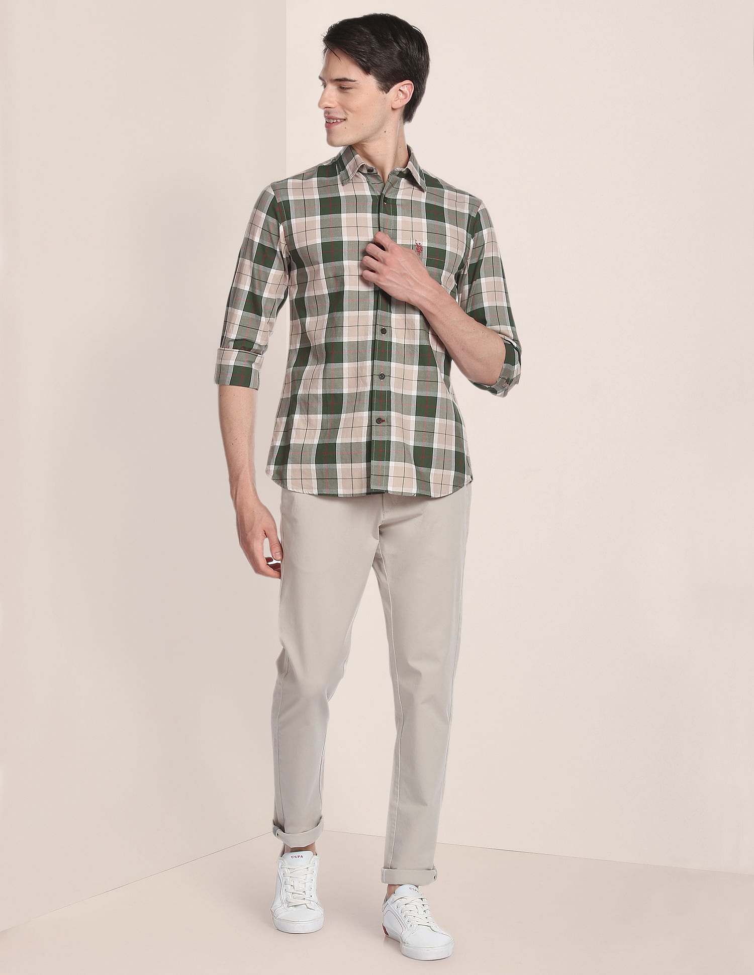 U.S. Polo Assn. Plaid Check Twill Casual Shirt