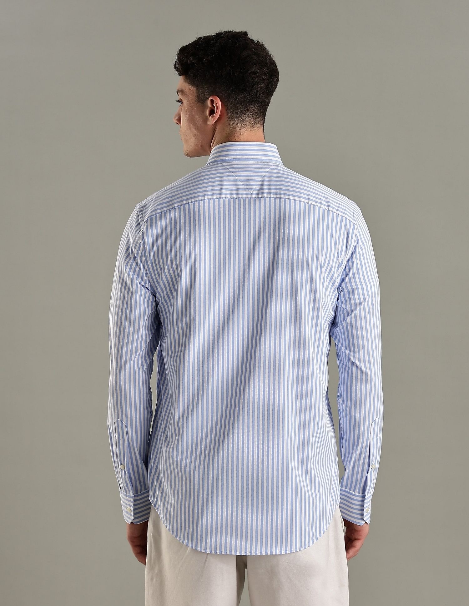 Tommy Hilfiger Striped Regular-Fit Twill Woven Shirt